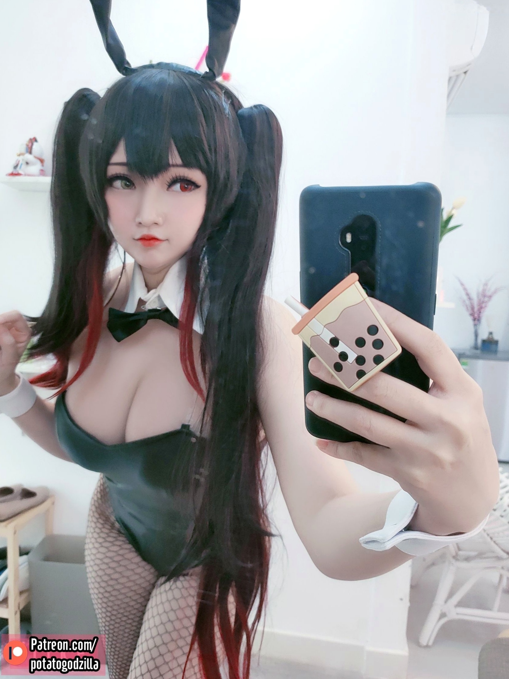 Gallery - Potato-Godzilla-Kurumi-Tokisaki-Bunny-Girl：高颜值时崎狂三兔女郎角色扮演，性感黑丝诱惑写真角色扮演性感美腿诱惑丝袜 女神私房照_秀色女神 - image 23