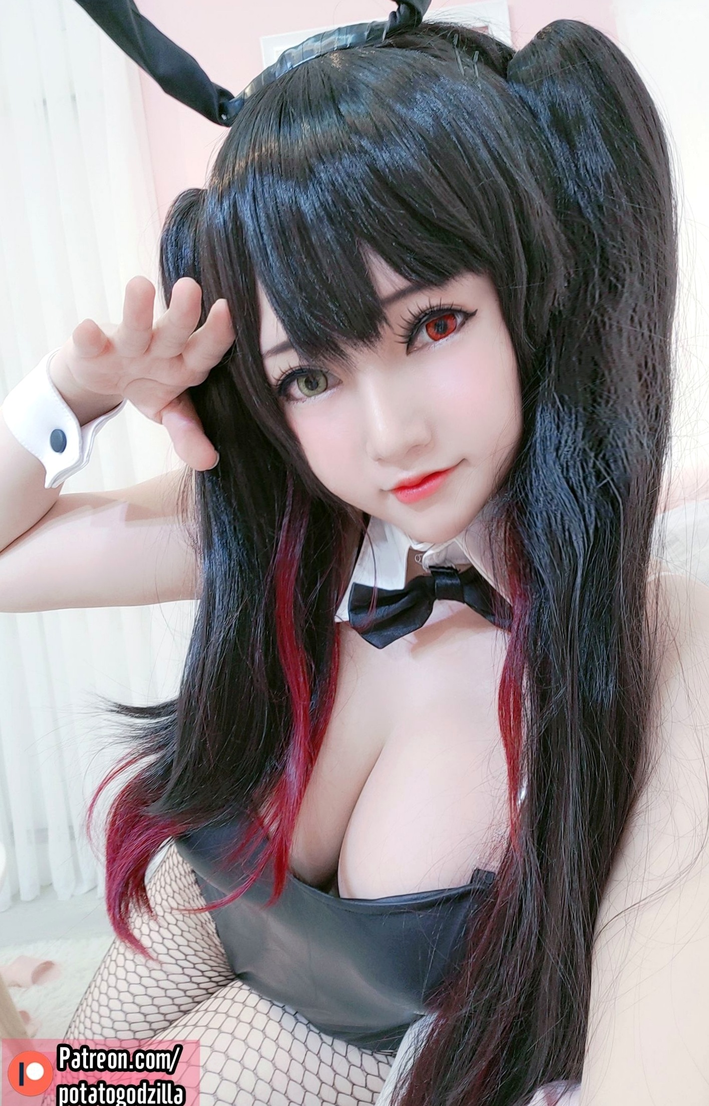 Gallery - Potato-Godzilla-Kurumi-Tokisaki-Bunny-Girl：高颜值时崎狂三兔女郎角色扮演，性感黑丝诱惑写真角色扮演性感美腿诱惑丝袜 女神私房照_秀色女神 - image 31