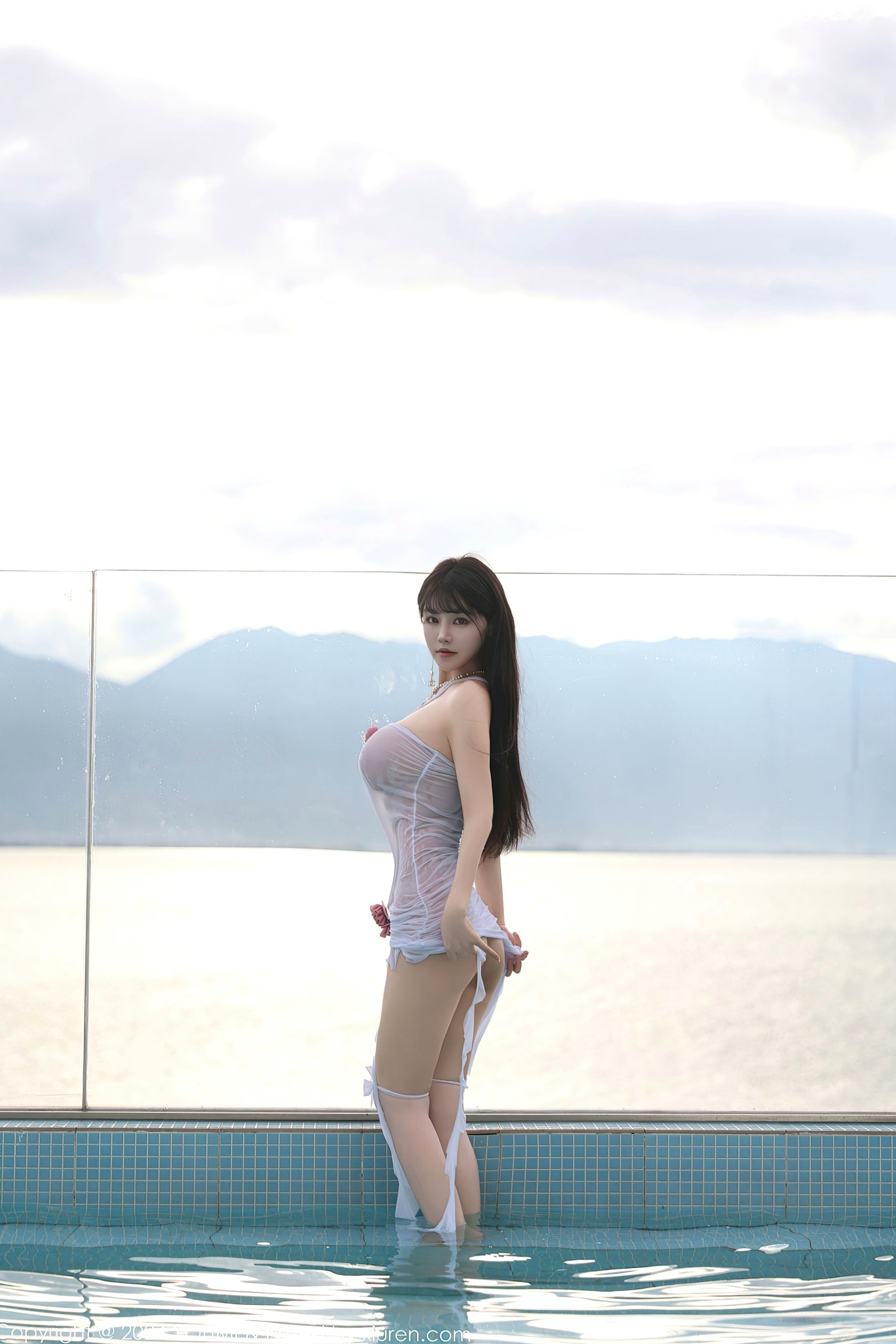 Gallery - YouMi尤蜜荟 - Chiness Model -1097-朱可儿Flora-泳池湿身诱惑-轻透白纱连衣短裙视觉盛宴-极致曲线-无圣光大尺度写真尤蜜荟 - Chiness Model 湿身泳池性感诱惑 女神私房照_秀色女神 - image 29