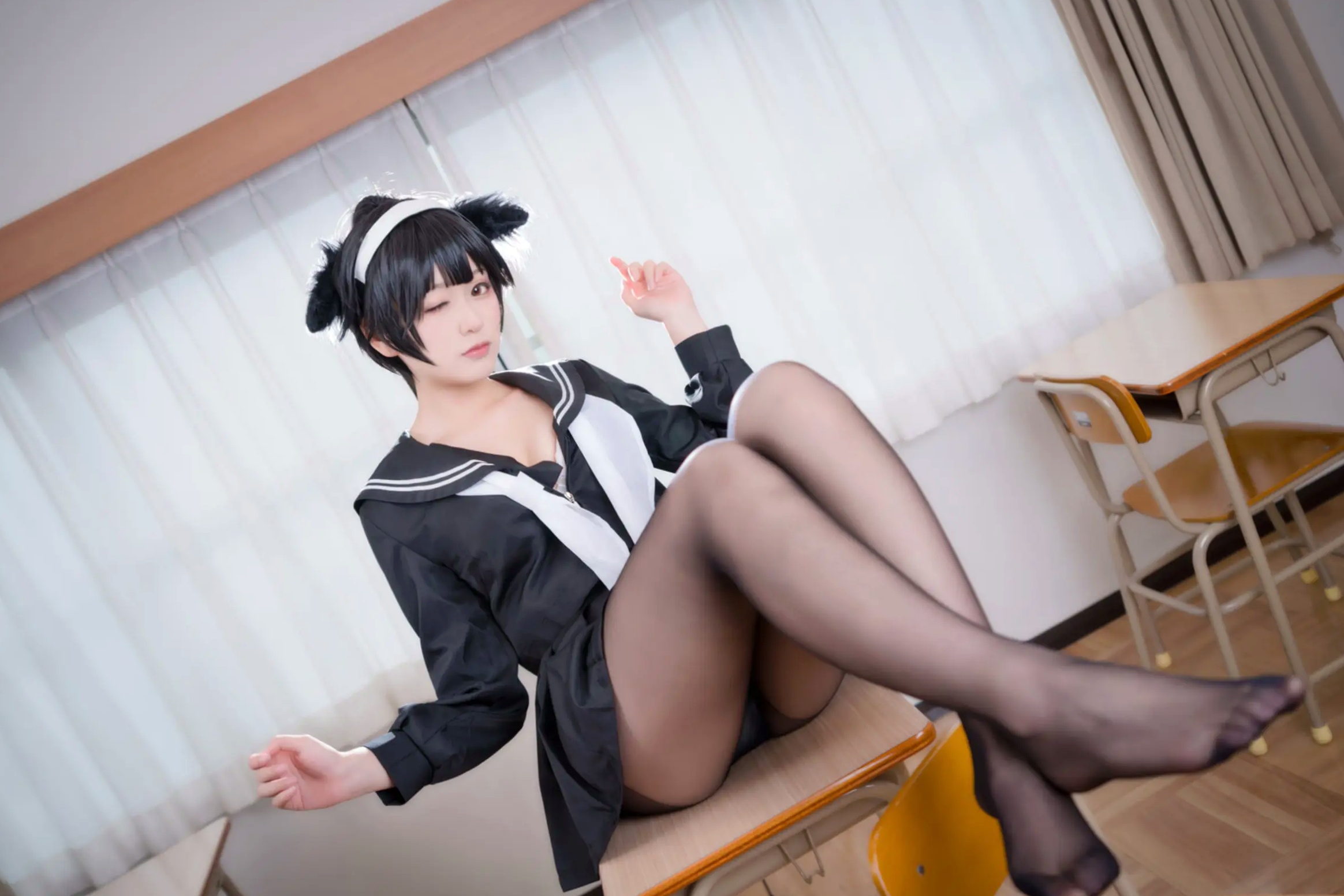 Gallery - 《Yuki亭 - 姐妹的学园罗曼史》猫耳制服少女，黑丝JK诱惑与校园清新风情 [140P]制服黑丝萝莉角色扮演清新 女神私房照_秀色女神 - image 23
