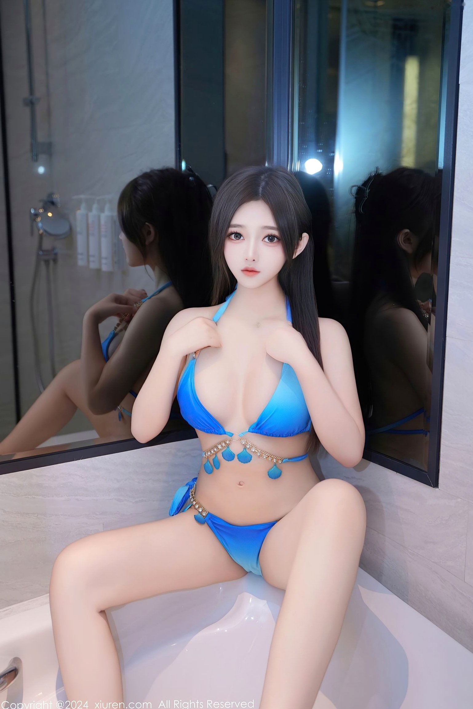 Gallery - XiuRen秀人网 - XiuRen -8518-奶茶味的包子：蓝色链条比基尼私房套图，清纯童颜与性感身材室内诱惑写真秀人网 - XiuRen 性感比基尼私房照诱惑 女神私房照_秀色女神 - image 23