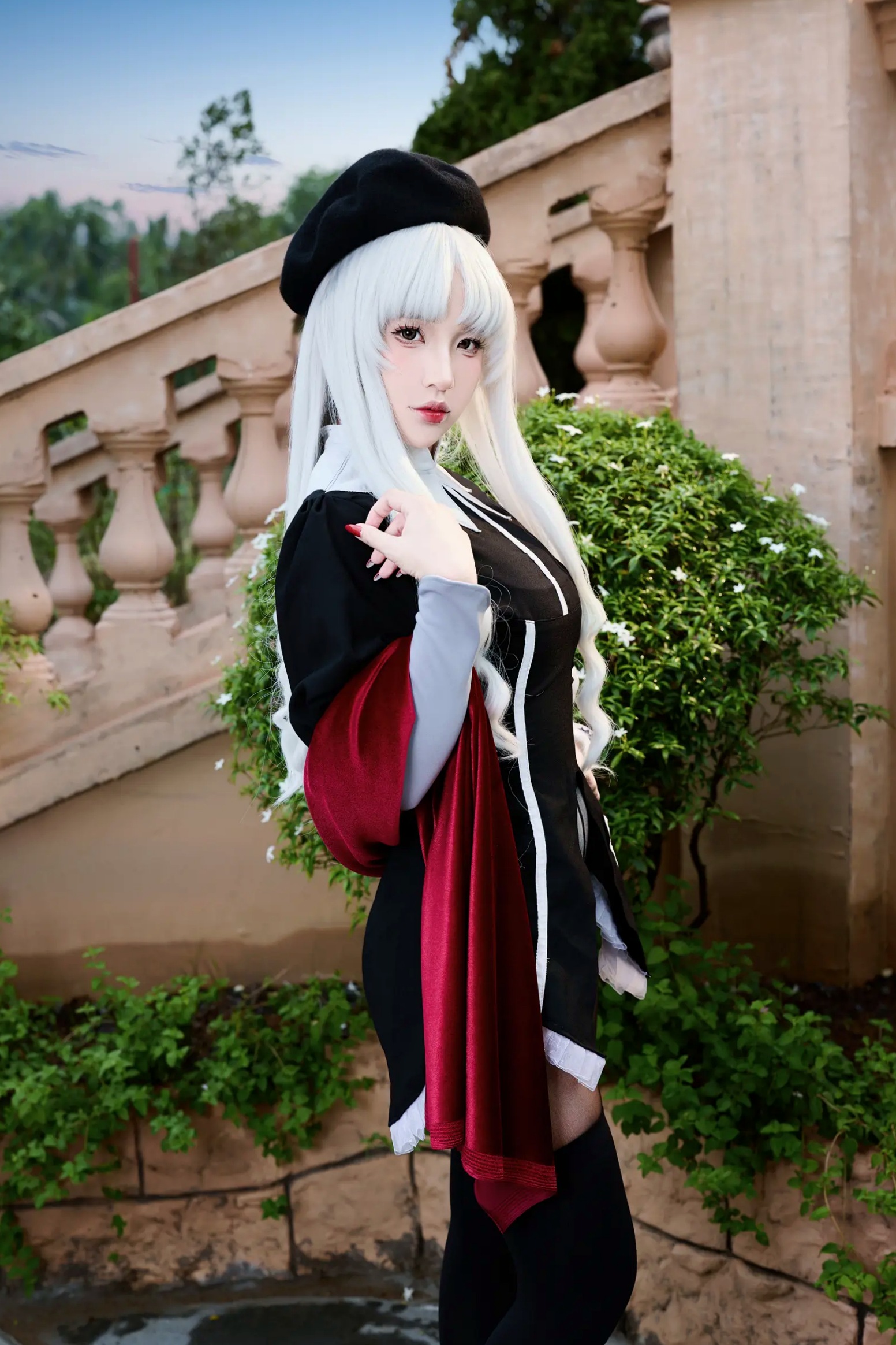 Gallery - Puy Puy Caren银发冷艳私房写真：制服黑丝连体衣展现绝美身材曲线，极具诱惑力的大尺度视觉盛宴私房照角色扮演黑丝诱惑性感 女神私房照_秀色女神 - image 110