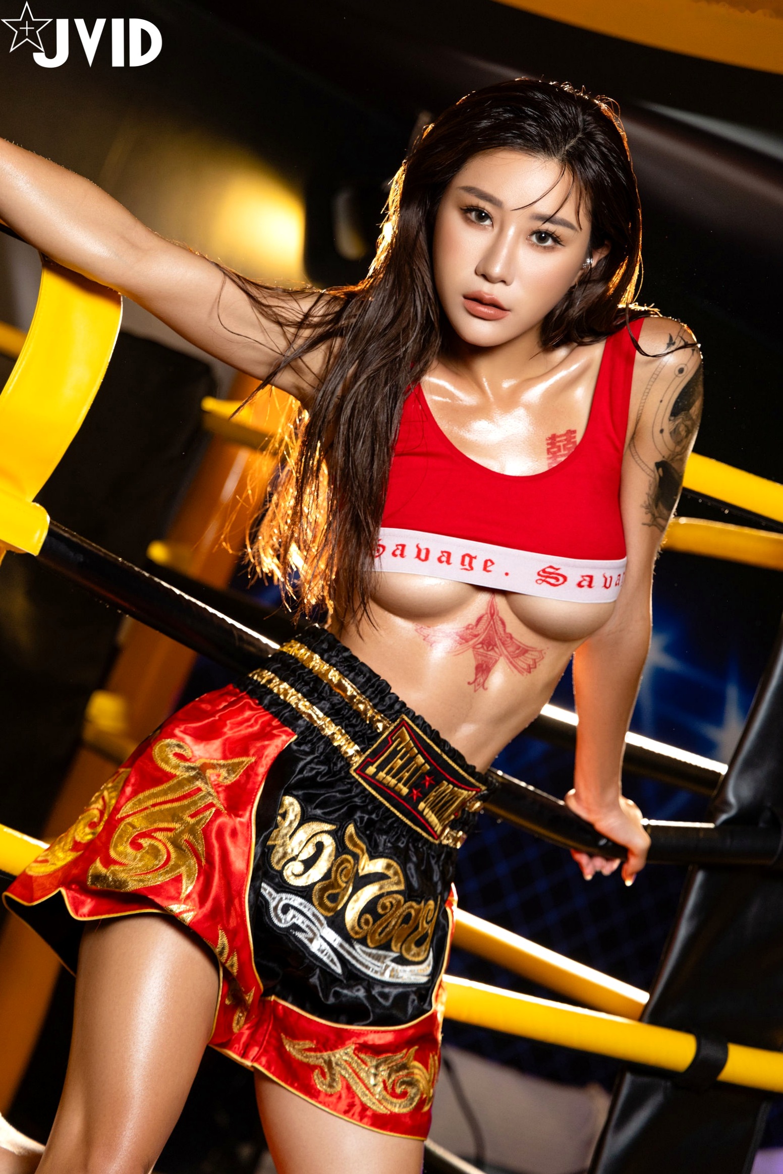 Gallery - JVID-Lara-双囍-全裸搏击擂台系列-健身房运动性感写真-纹身女神-小麦色健美身材-大尺度美图-2023.11.17JVID拳击宝贝性感小麦色大尺度诱惑 女神私房照_秀色女神 - image 17