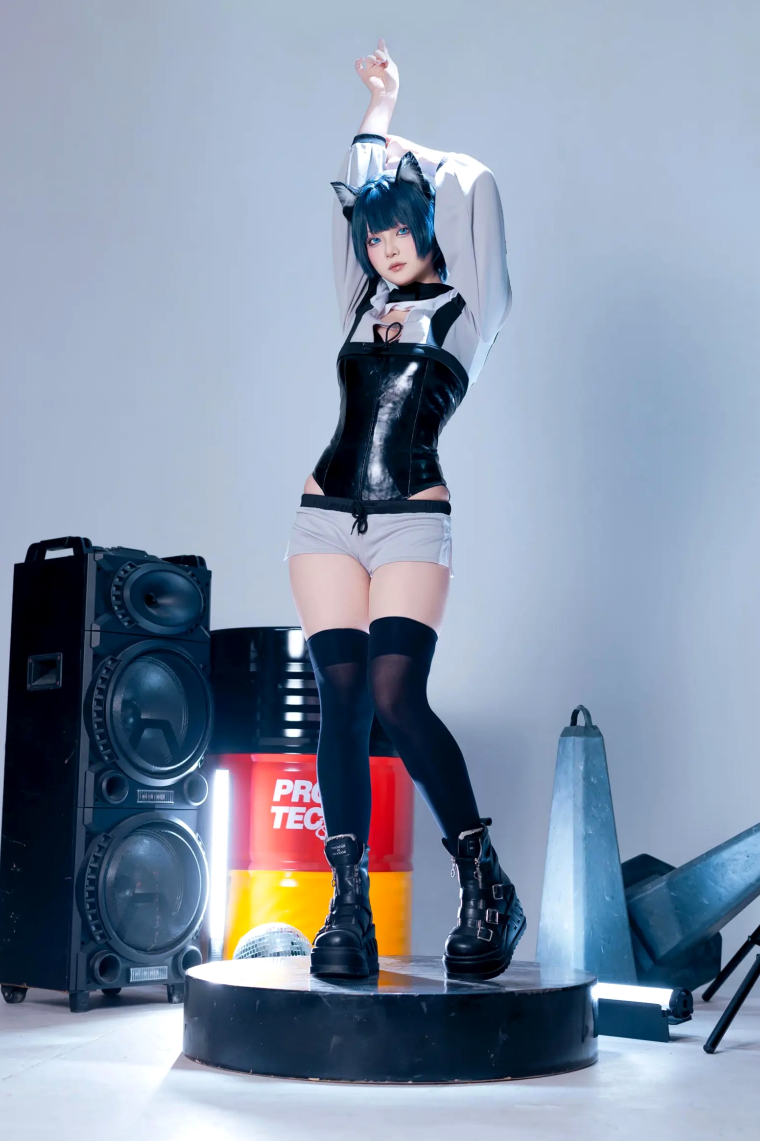 Gallery - 屿鱼 - 手办：二次元机能风猫耳少女，黑丝诱惑与朋克音浪的精致视听盛宴角色扮演性感黑丝萌系 女神私房照_秀色女神 - image 11