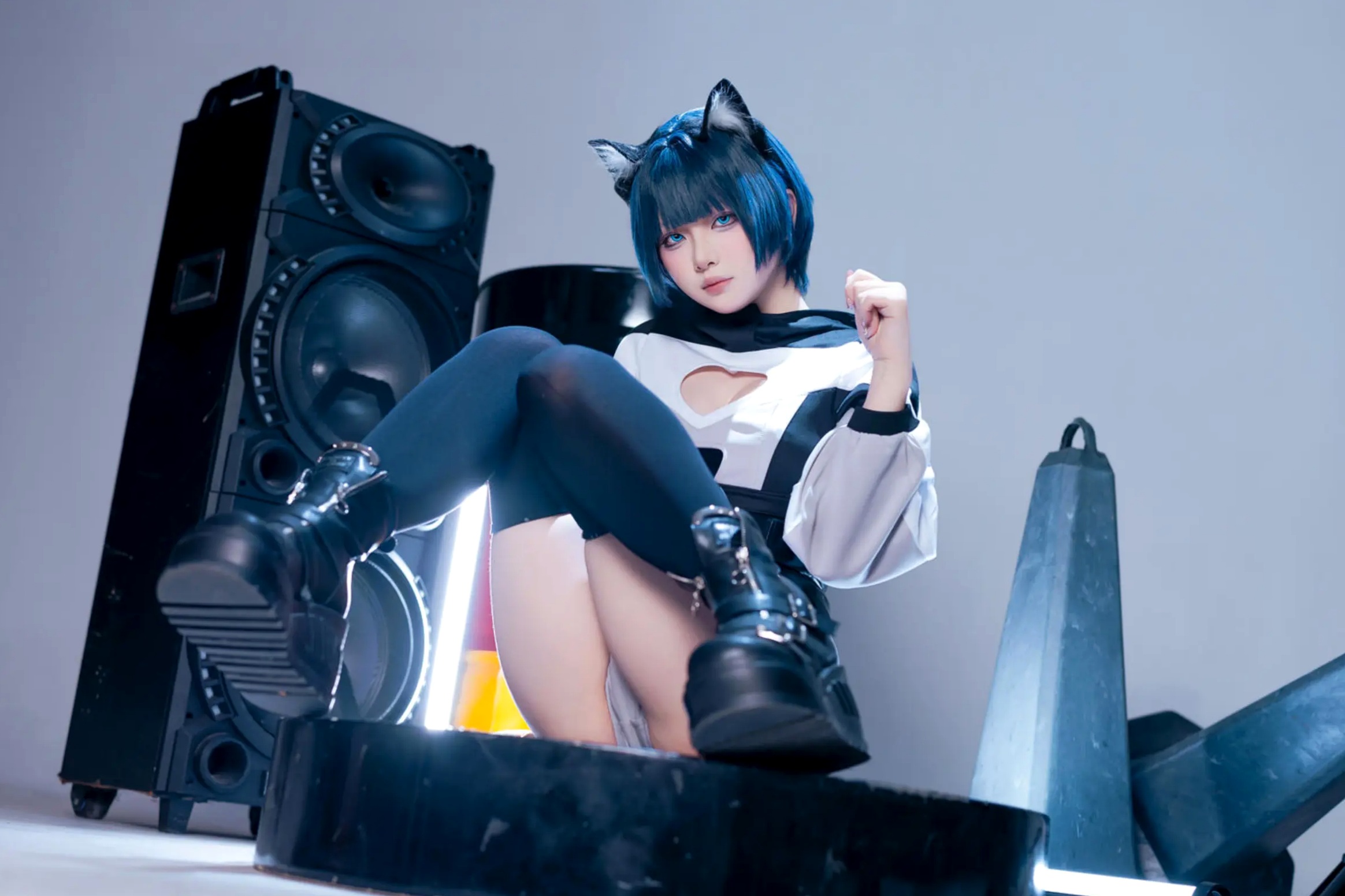 Gallery - 屿鱼 - 手办：二次元机能风猫耳少女，黑丝诱惑与朋克音浪的精致视听盛宴角色扮演性感黑丝萌系 女神私房照_秀色女神 - image 47