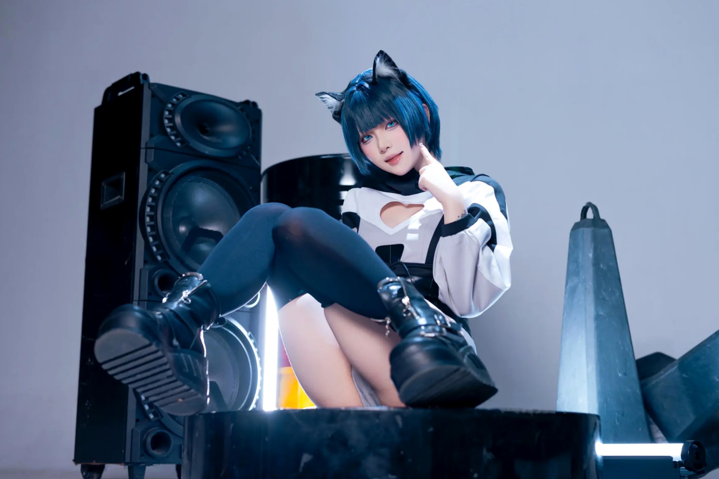 Gallery - 屿鱼 - 手办：二次元机能风猫耳少女，黑丝诱惑与朋克音浪的精致视听盛宴角色扮演性感黑丝萌系 女神私房照_秀色女神 - image 48