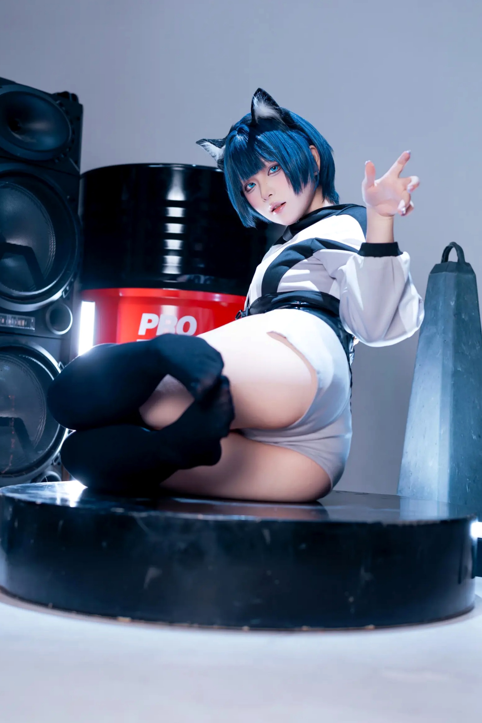 Gallery - 屿鱼 - 手办：二次元机能风猫耳少女，黑丝诱惑与朋克音浪的精致视听盛宴角色扮演性感黑丝萌系 女神私房照_秀色女神 - image 53