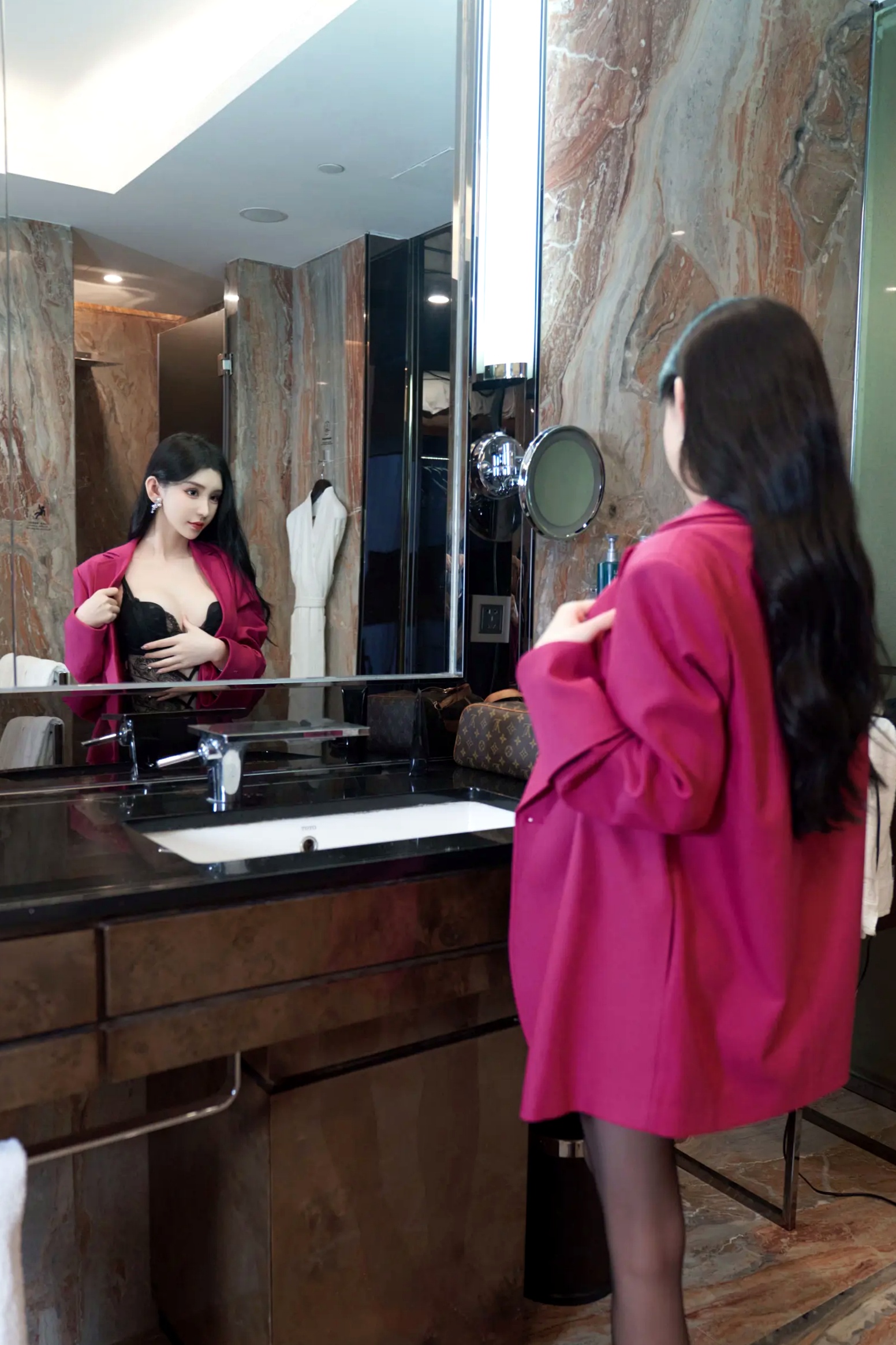 Gallery - 周于希 - 蕾丝黑丝浴室私房写真，极致诱惑曼妙曲线，尽显性感女神魅力 [109P]性感私房照黑丝丝袜女神 女神私房照_秀色女神 - image 23