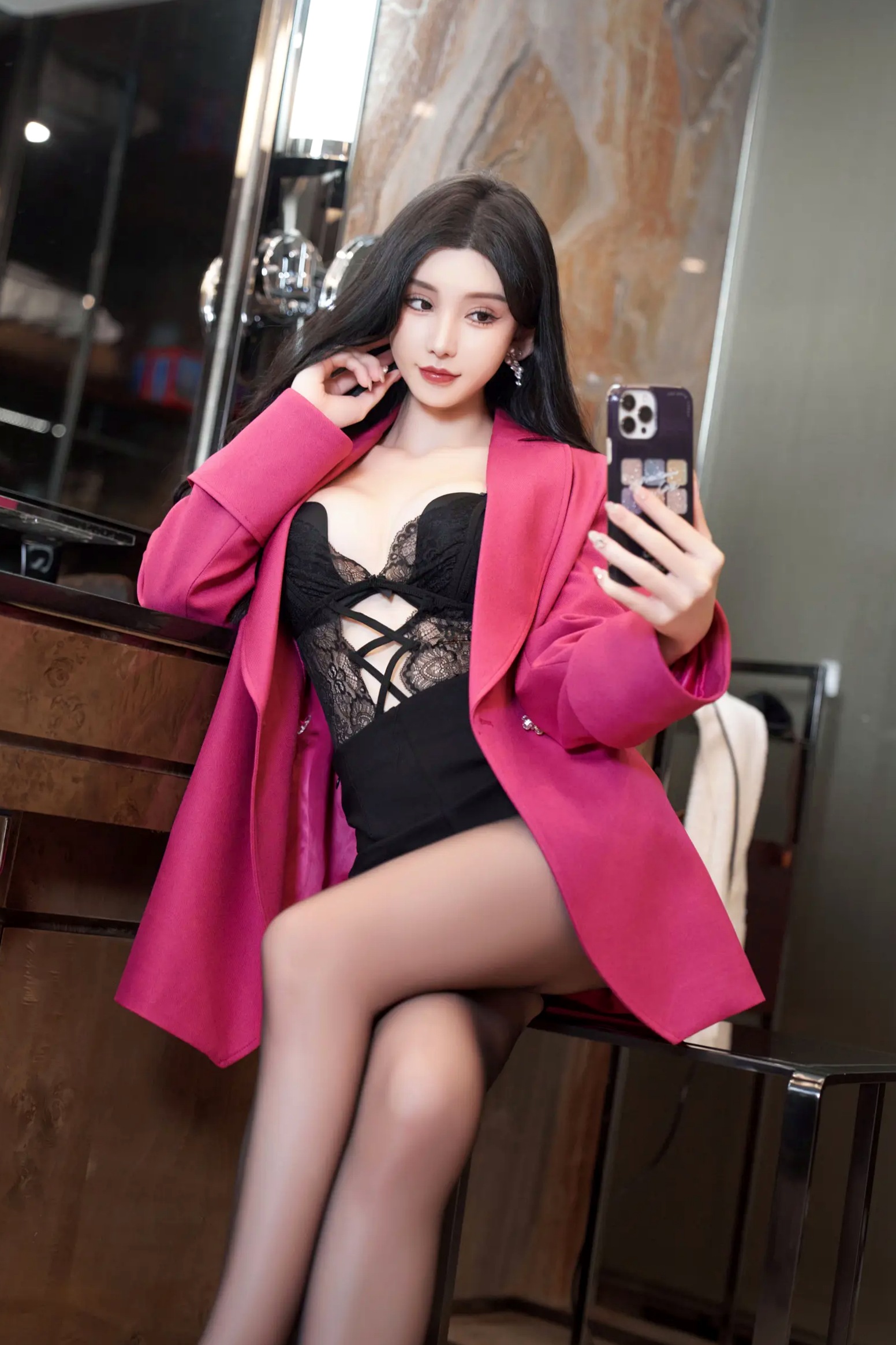 Gallery - 周于希 - 蕾丝黑丝浴室私房写真，极致诱惑曼妙曲线，尽显性感女神魅力 [109P]性感私房照黑丝丝袜女神 女神私房照_秀色女神 - image 50
