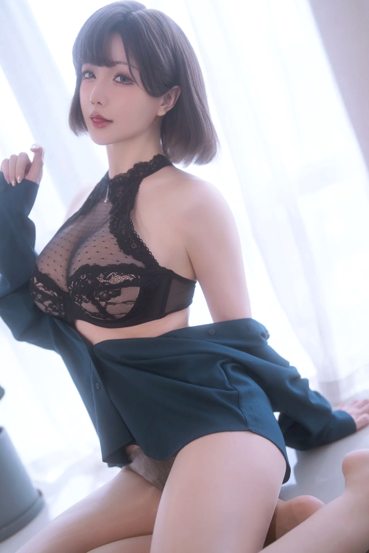 Gallery - 【私房摄影】星之迟迟 - Chiness Model ：热心的邻居姐姐，身着性感黑色蕾丝内衣，诠释极致诱惑，尽显邻家尤物魅力性感诱惑童颜巨乳私房照内衣 女神私房照_秀色女神 - image 5