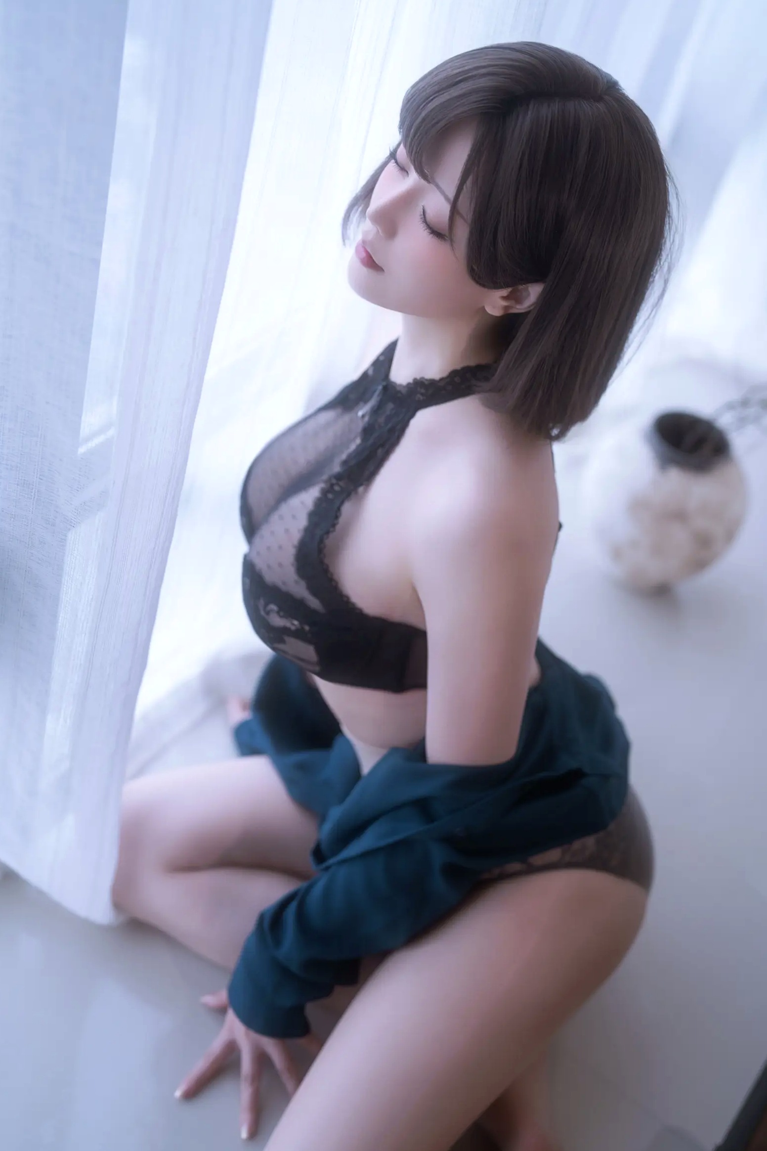 Gallery - 【私房摄影】星之迟迟 - Chiness Model ：热心的邻居姐姐，身着性感黑色蕾丝内衣，诠释极致诱惑，尽显邻家尤物魅力性感诱惑童颜巨乳私房照内衣 女神私房照_秀色女神 - image 11