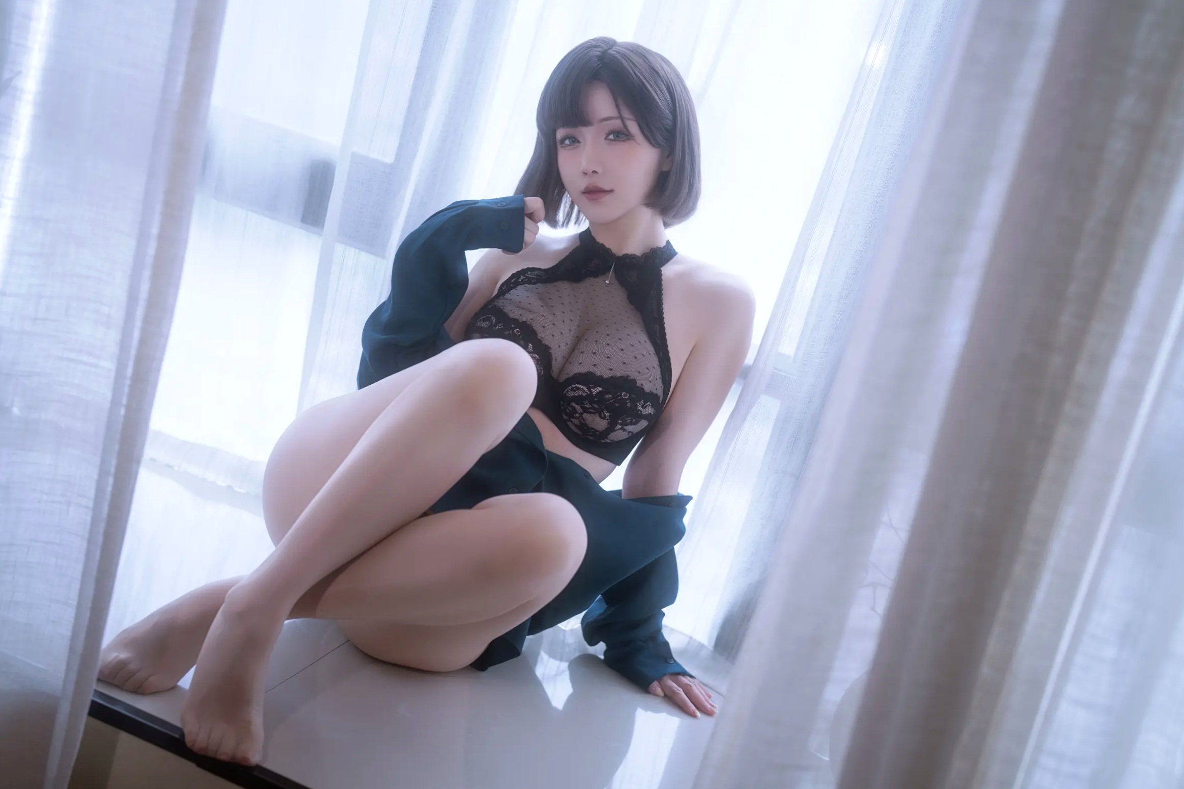 Gallery - 【私房摄影】星之迟迟 - Chiness Model ：热心的邻居姐姐，身着性感黑色蕾丝内衣，诠释极致诱惑，尽显邻家尤物魅力性感诱惑童颜巨乳私房照内衣 女神私房照_秀色女神 - image 14