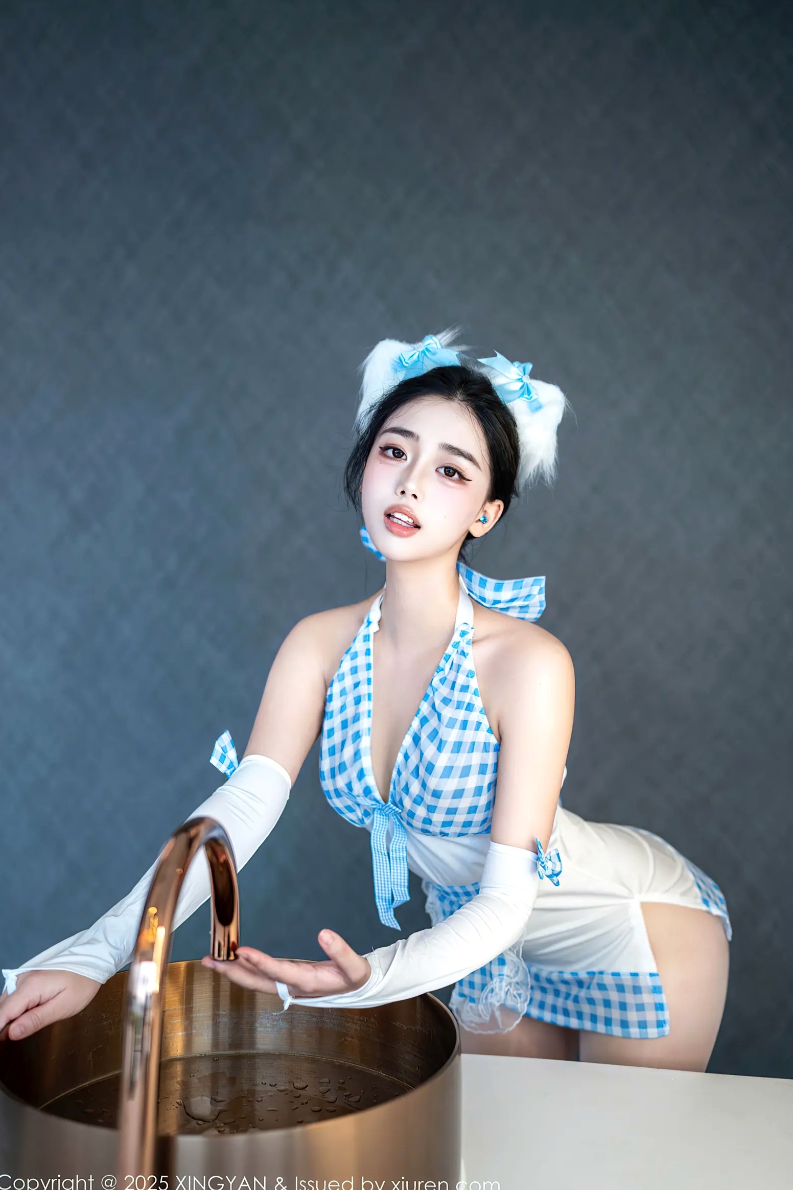 Gallery - [XINGYAN]星颜社- Star Face  2025.09.16 Vol.399 阮福 蓝白格纹猫女角色扮演私房照 [67P]星颜社- Star Face 性感诱惑女仆私房照角色扮演 女神私房照_秀色女神 - image 2