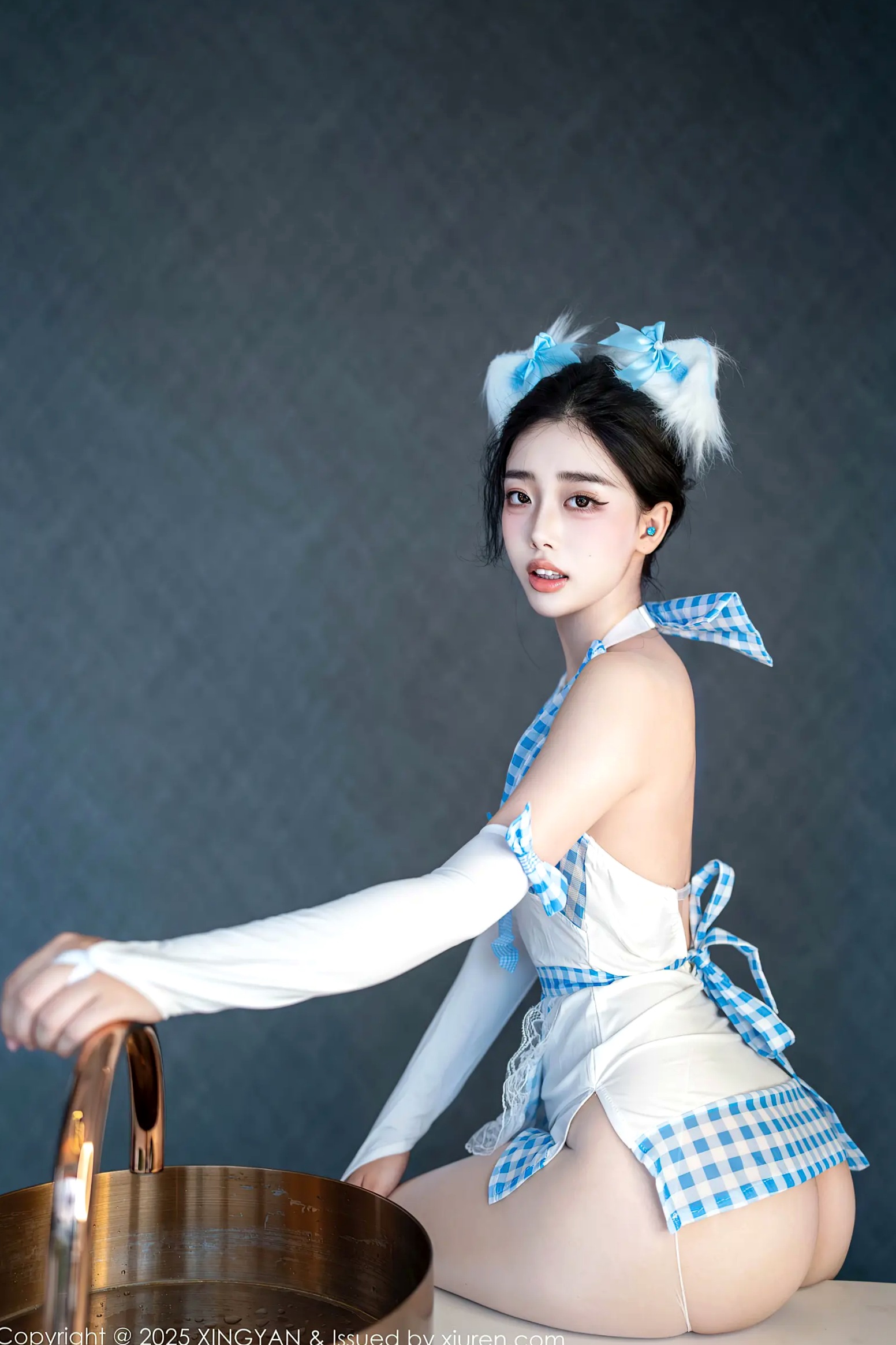 Gallery - [XINGYAN]星颜社- Star Face  2025.09.16 Vol.399 阮福 蓝白格纹猫女角色扮演私房照 [67P]星颜社- Star Face 性感诱惑女仆私房照角色扮演 女神私房照_秀色女神 - image 9