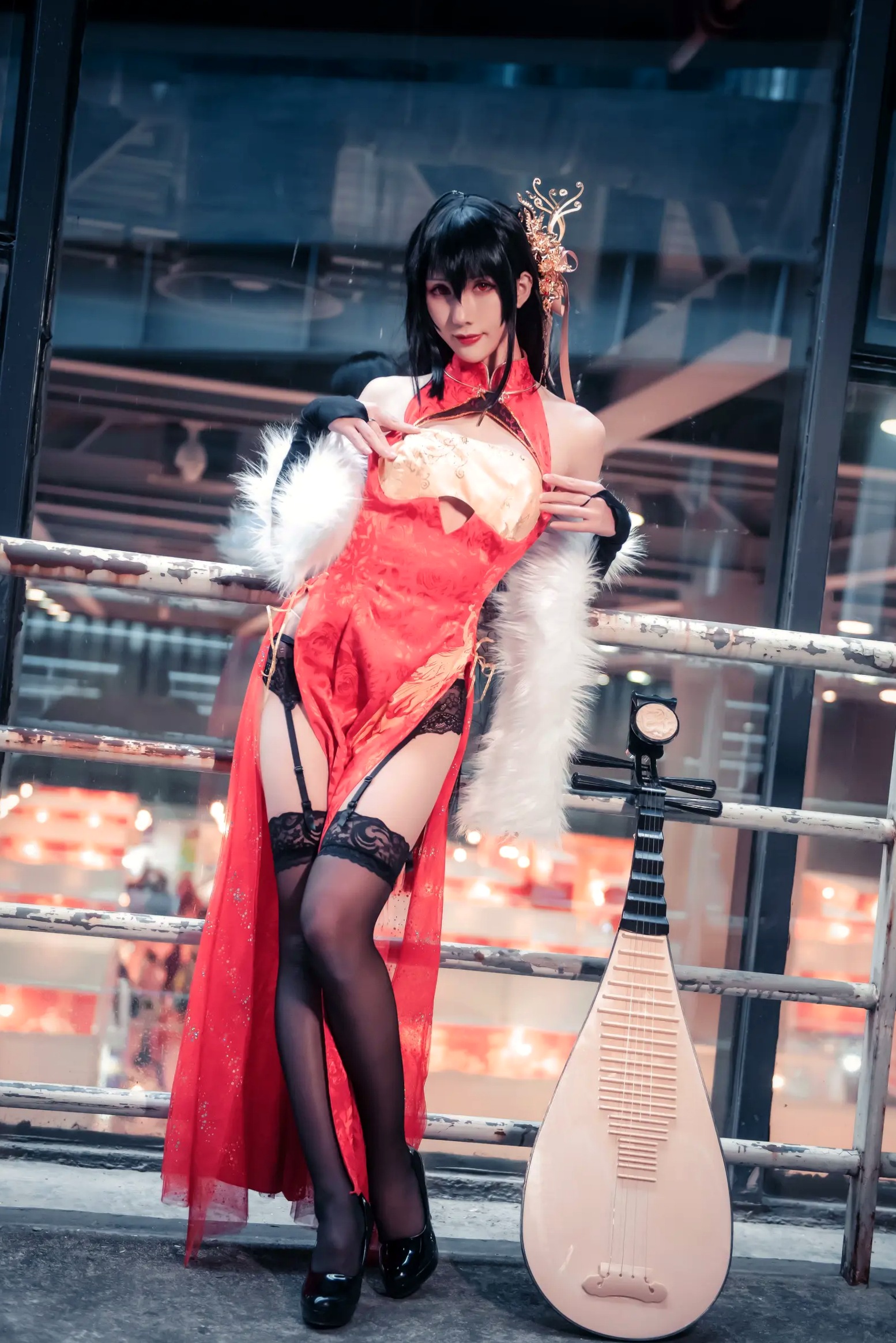 Gallery - masaki雅祈 - 大凤旗袍cosplay，性感绝美改良旗袍搭配黑丝尽显冷艳气质 [27P]旗袍角色扮演性感丝袜诱惑 女神私房照_秀色女神 - image 2