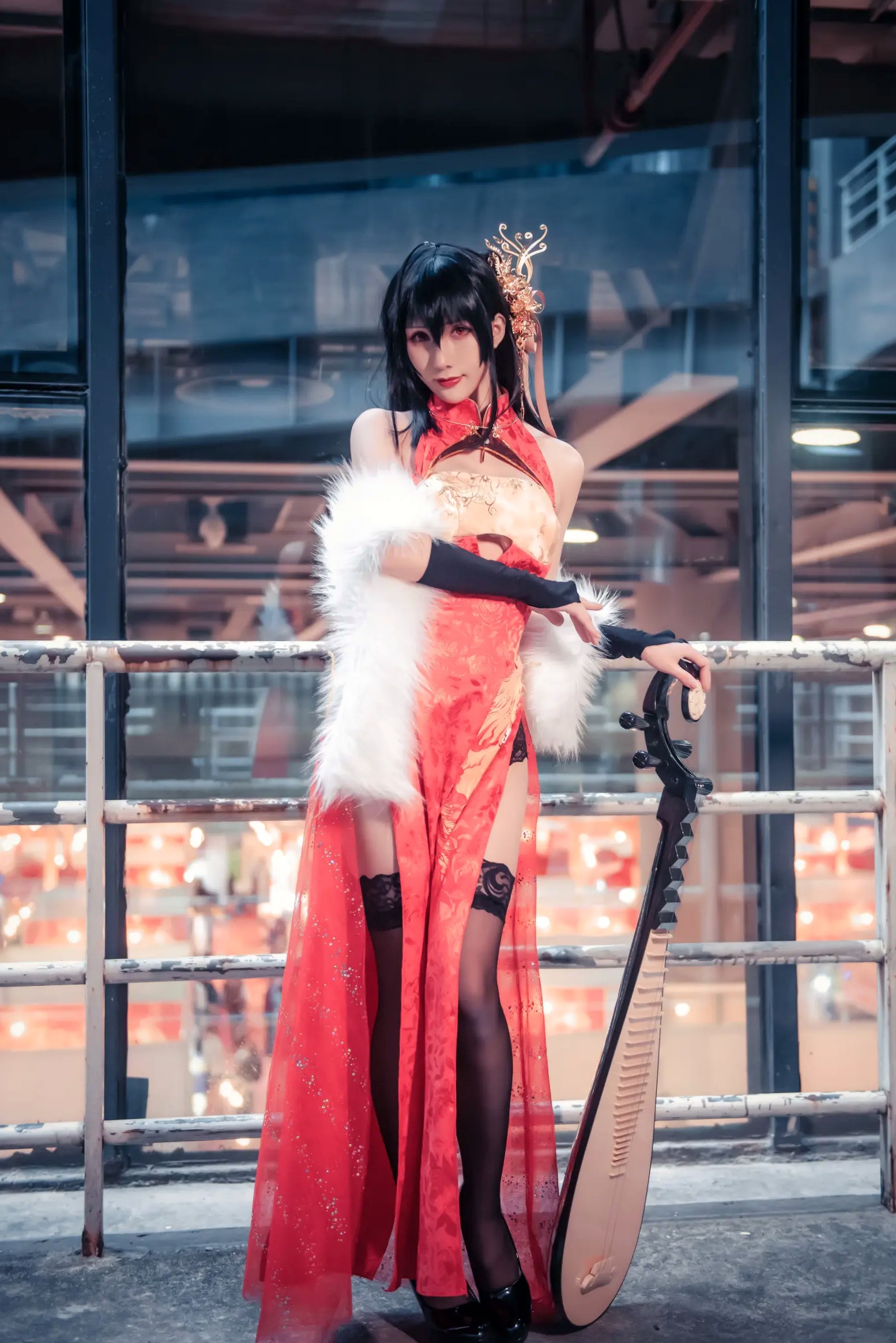Gallery - masaki雅祈 - 大凤旗袍cosplay，性感绝美改良旗袍搭配黑丝尽显冷艳气质 [27P]旗袍角色扮演性感丝袜诱惑 女神私房照_秀色女神 - image 4