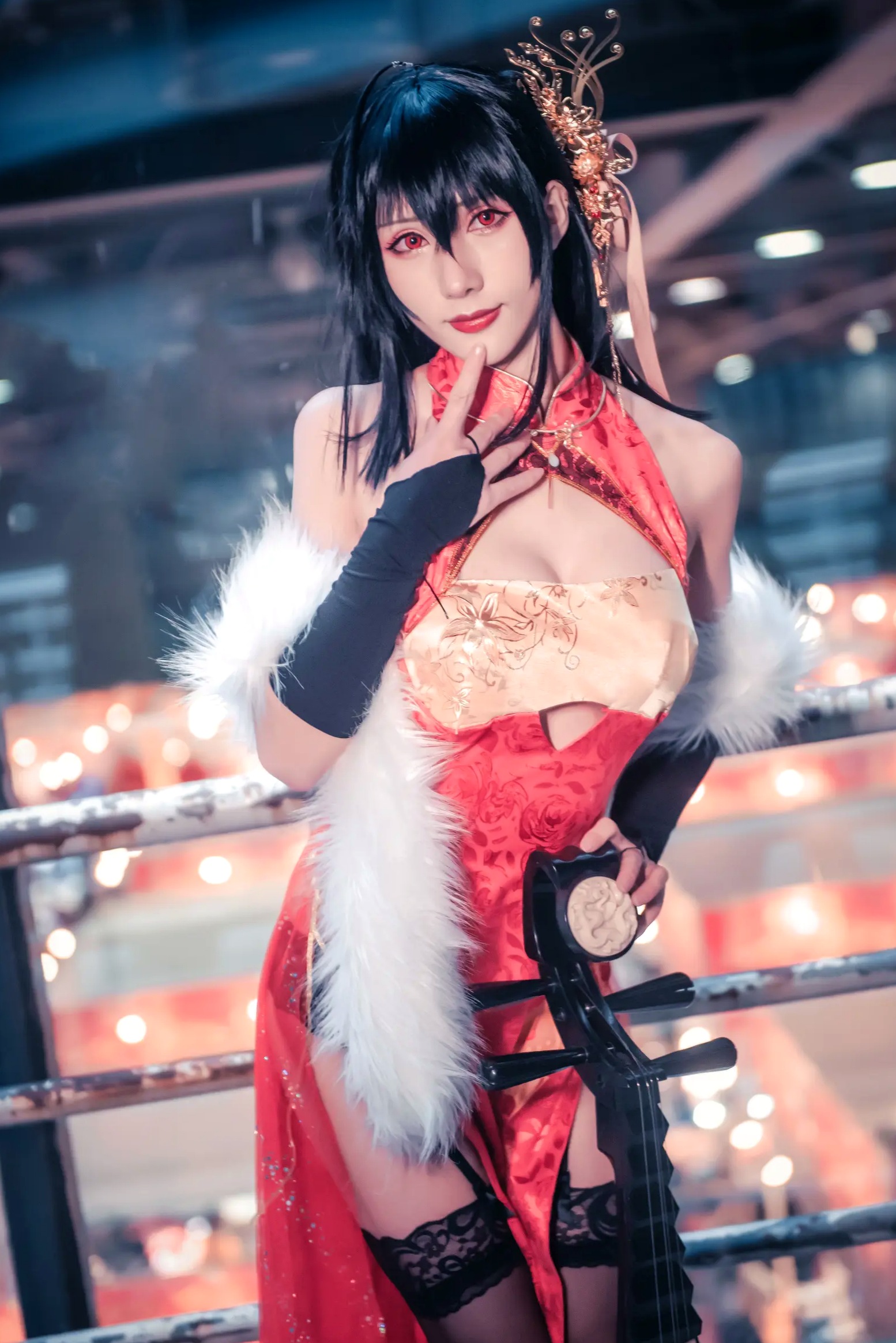 Gallery - masaki雅祈 - 大凤旗袍cosplay，性感绝美改良旗袍搭配黑丝尽显冷艳气质 [27P]旗袍角色扮演性感丝袜诱惑 女神私房照_秀色女神 - image 5