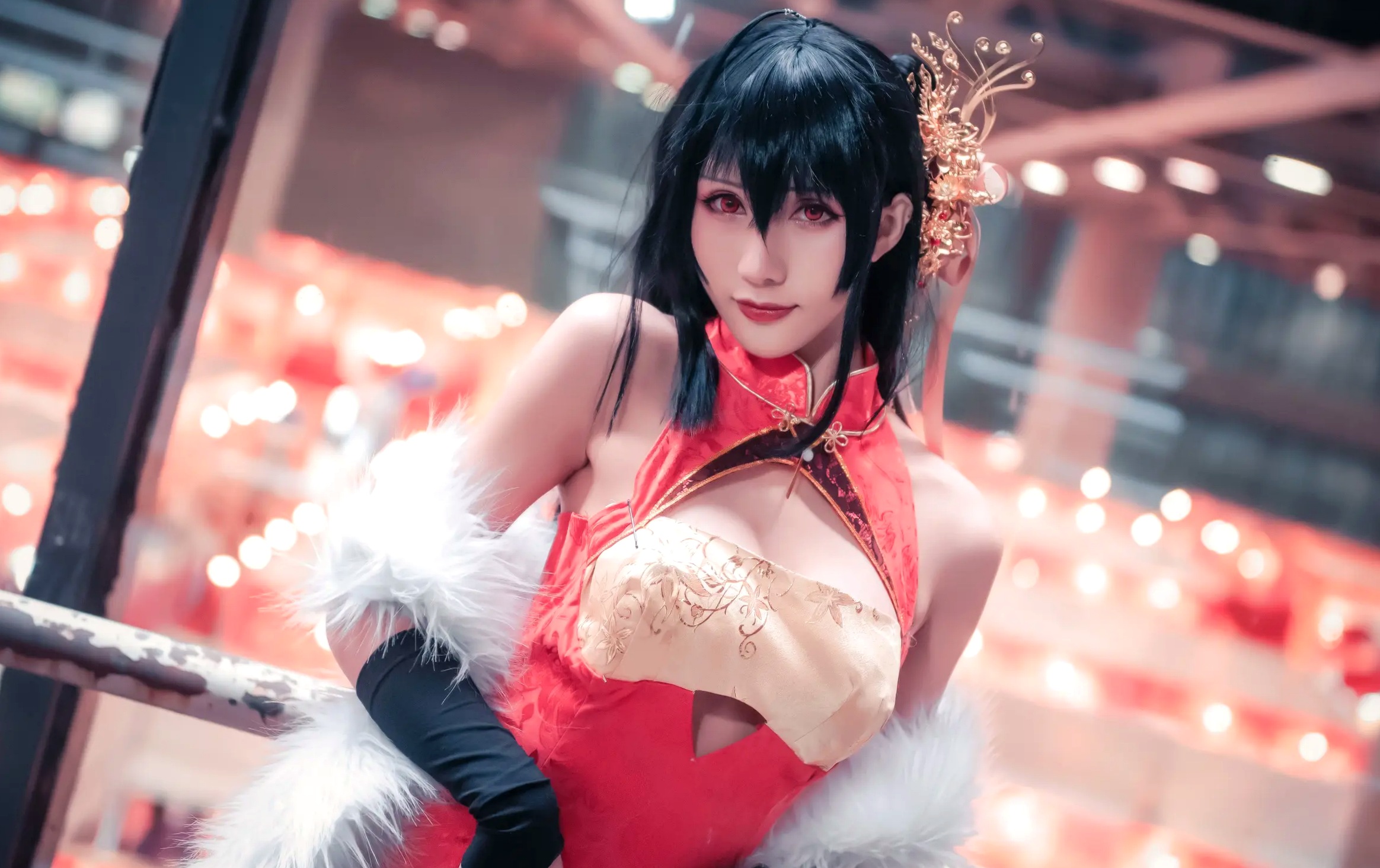 Gallery - masaki雅祈 - 大凤旗袍cosplay，性感绝美改良旗袍搭配黑丝尽显冷艳气质 [27P]旗袍角色扮演性感丝袜诱惑 女神私房照_秀色女神 - image 6