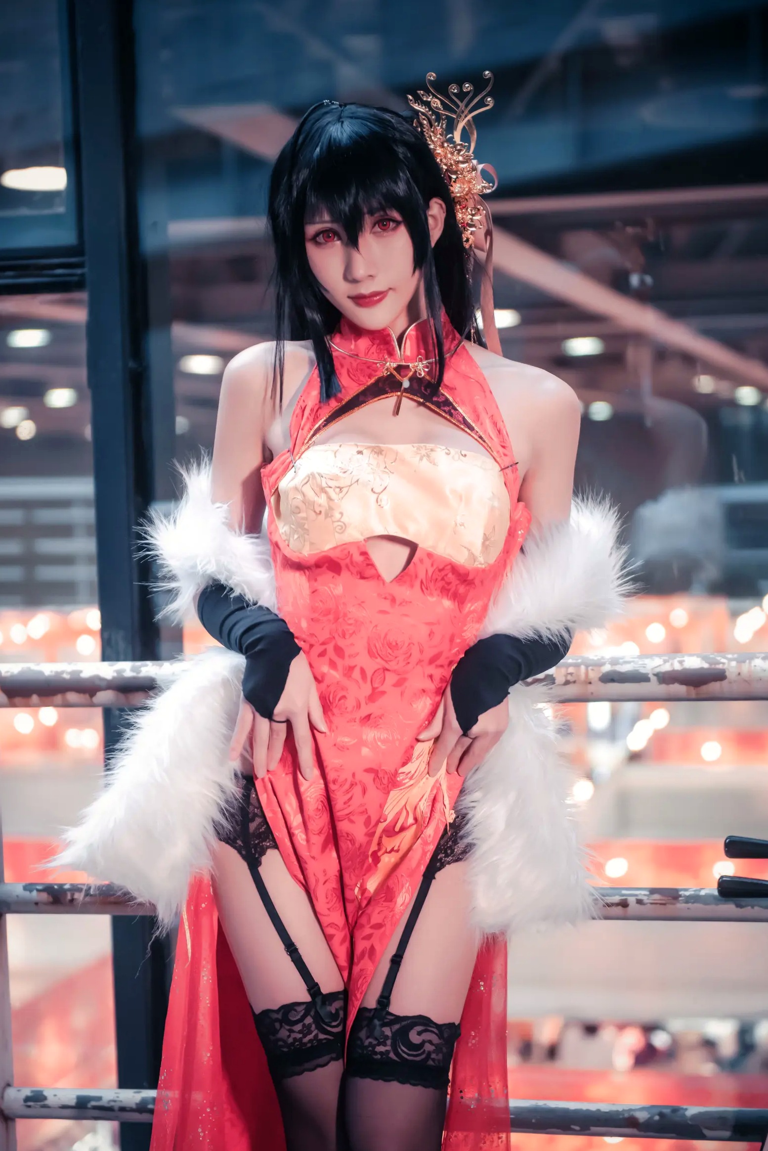 Gallery - masaki雅祈 - 大凤旗袍cosplay，性感绝美改良旗袍搭配黑丝尽显冷艳气质 [27P]旗袍角色扮演性感丝袜诱惑 女神私房照_秀色女神 - image 8