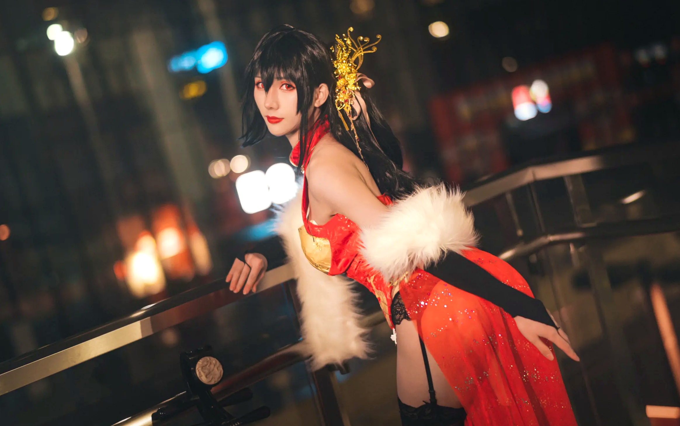 Gallery - masaki雅祈 - 大凤旗袍cosplay，性感绝美改良旗袍搭配黑丝尽显冷艳气质 [27P]旗袍角色扮演性感丝袜诱惑 女神私房照_秀色女神 - image 14