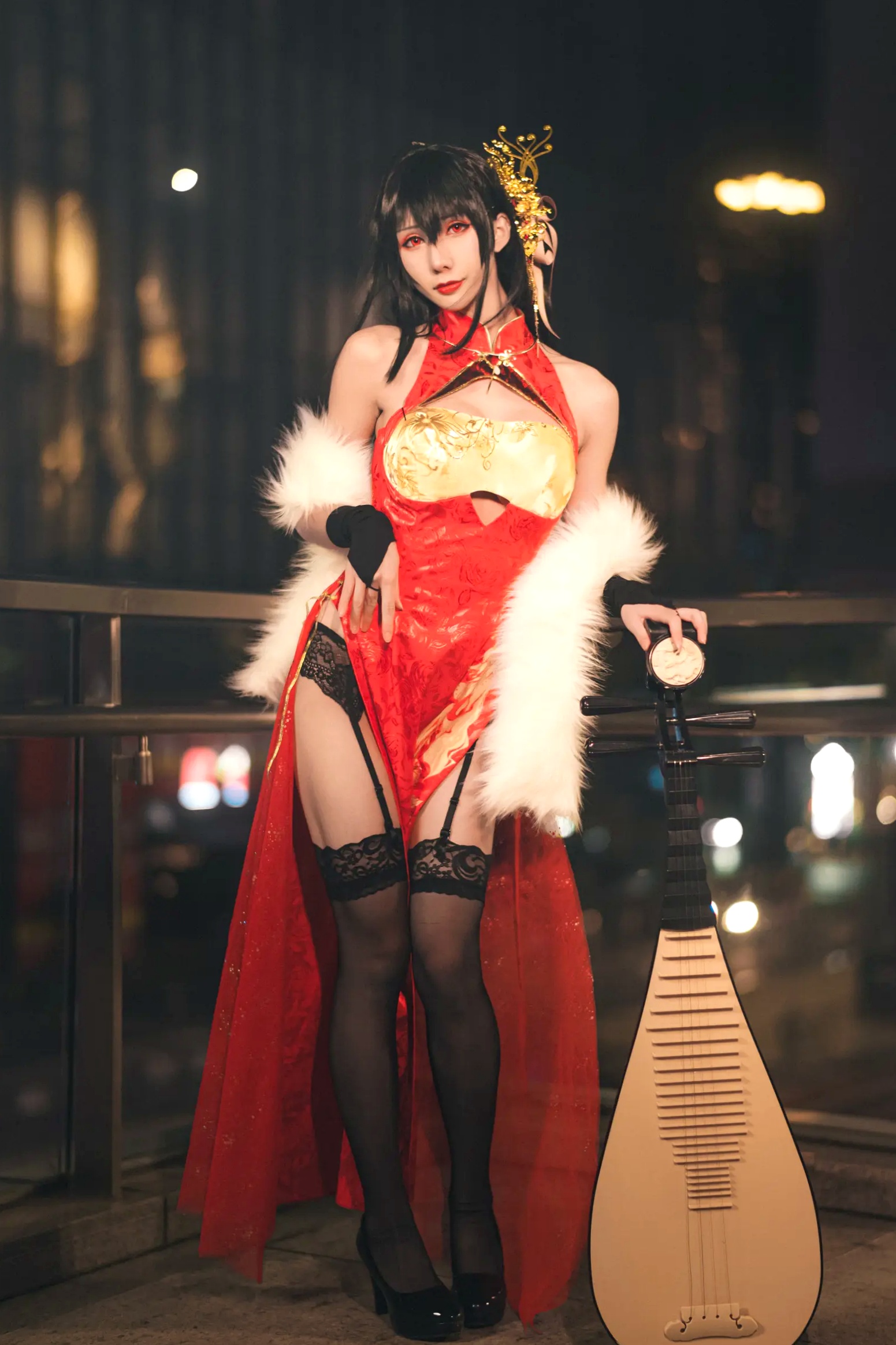 Gallery - masaki雅祈 - 大凤旗袍cosplay，性感绝美改良旗袍搭配黑丝尽显冷艳气质 [27P]旗袍角色扮演性感丝袜诱惑 女神私房照_秀色女神 - image 15