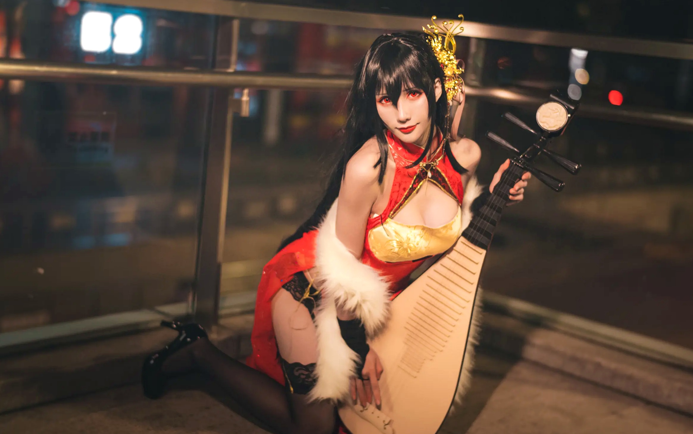 Gallery - masaki雅祈 - 大凤旗袍cosplay，性感绝美改良旗袍搭配黑丝尽显冷艳气质 [27P]旗袍角色扮演性感丝袜诱惑 女神私房照_秀色女神 - image 17