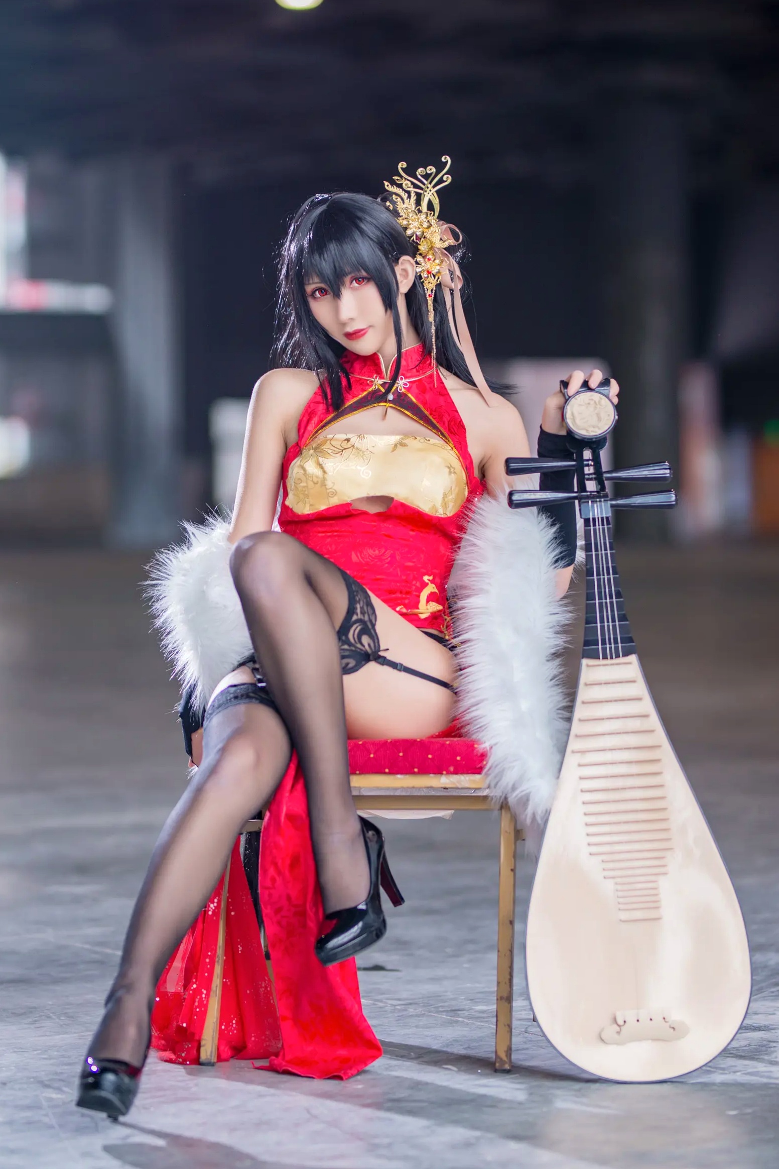 Gallery - masaki雅祈 - 大凤旗袍cosplay，性感绝美改良旗袍搭配黑丝尽显冷艳气质 [27P]旗袍角色扮演性感丝袜诱惑 女神私房照_秀色女神 - image 21