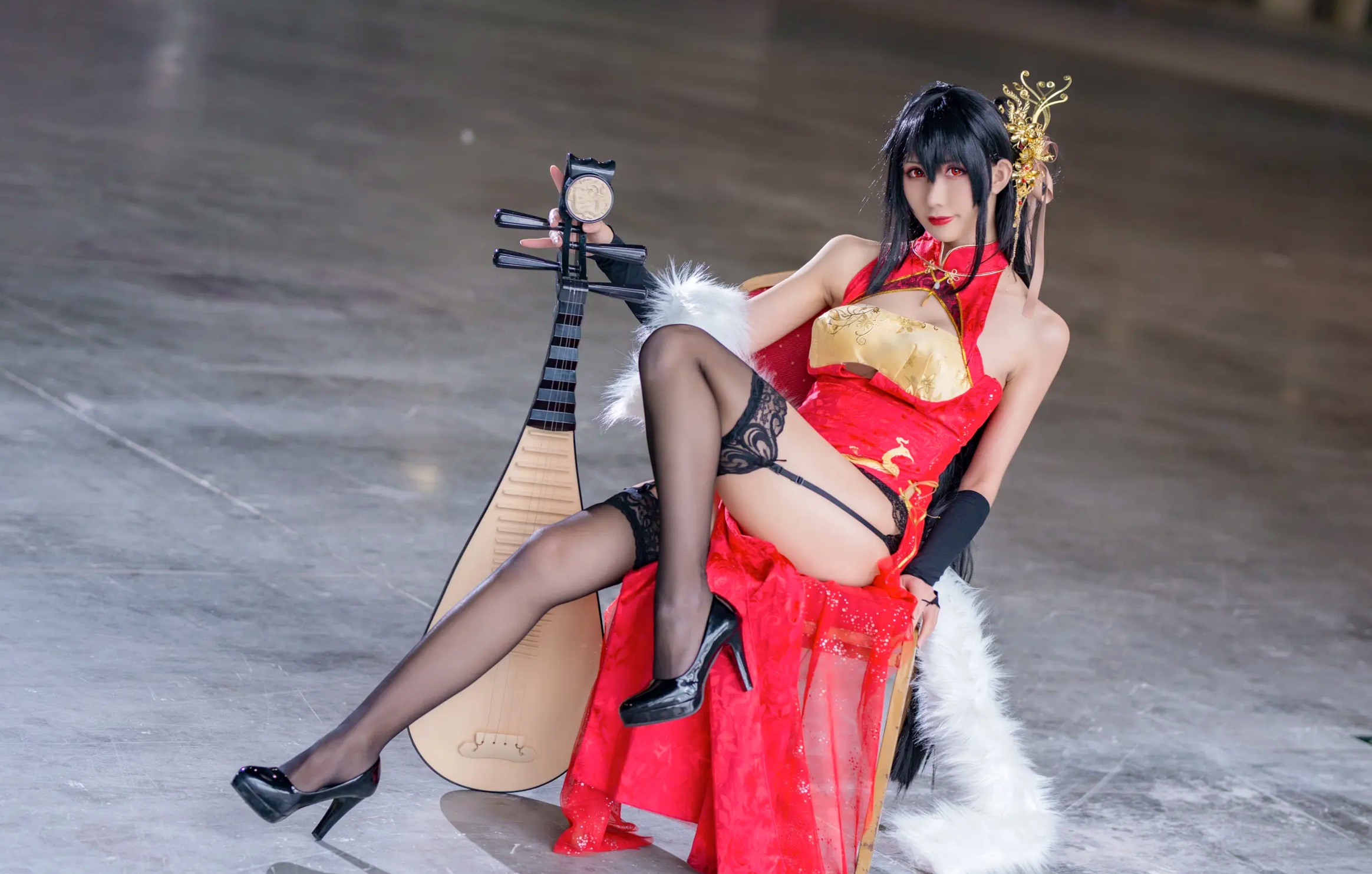 Gallery - masaki雅祈 - 大凤旗袍cosplay，性感绝美改良旗袍搭配黑丝尽显冷艳气质 [27P]旗袍角色扮演性感丝袜诱惑 女神私房照_秀色女神 - image 25