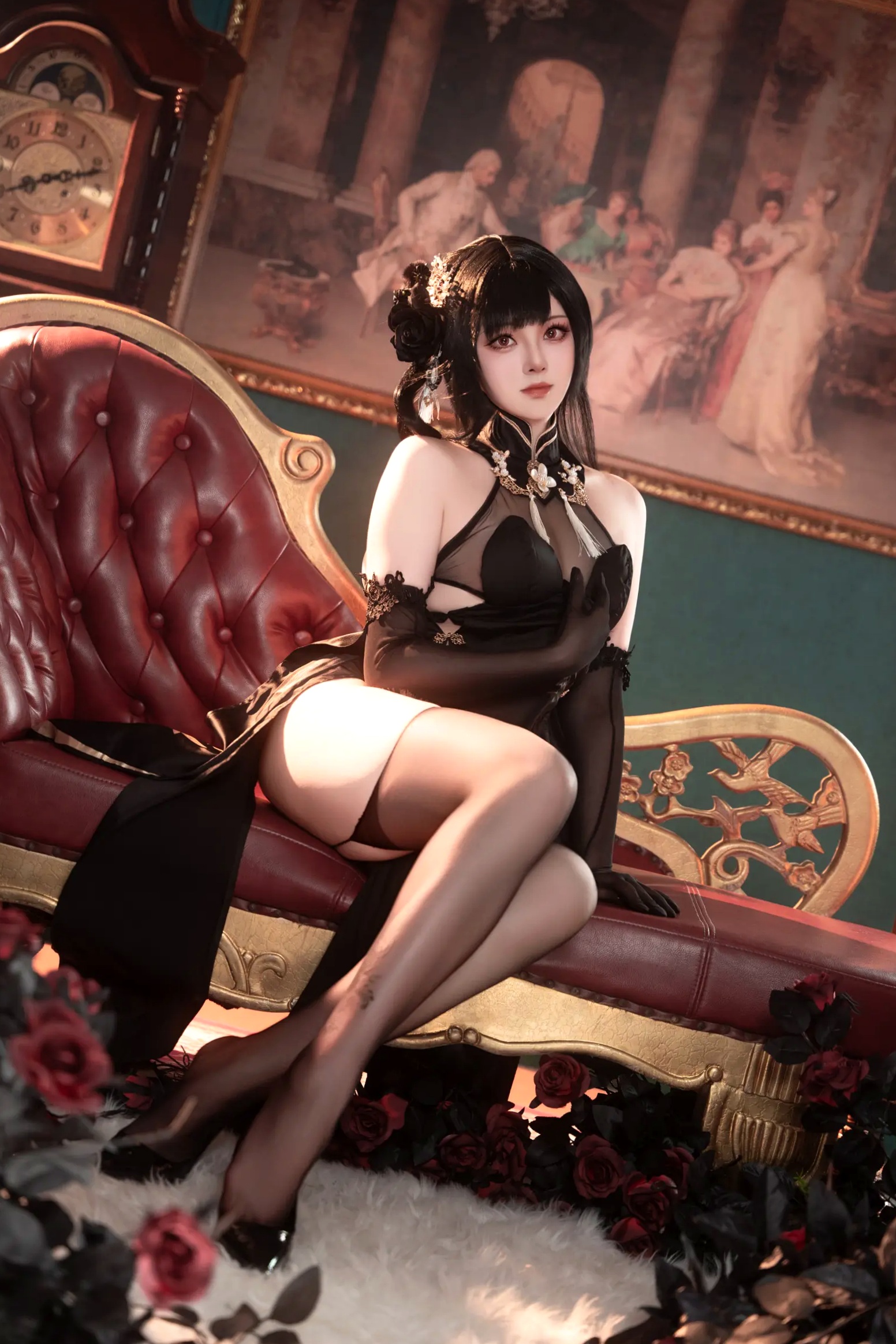 Gallery - Natsuko夏夏子 - 碧蓝航线镇海旗袍角色扮演，极致诱惑私房照写真 [76P]角色扮演性感旗袍私房照黑丝 女神私房照_秀色女神 - image 9