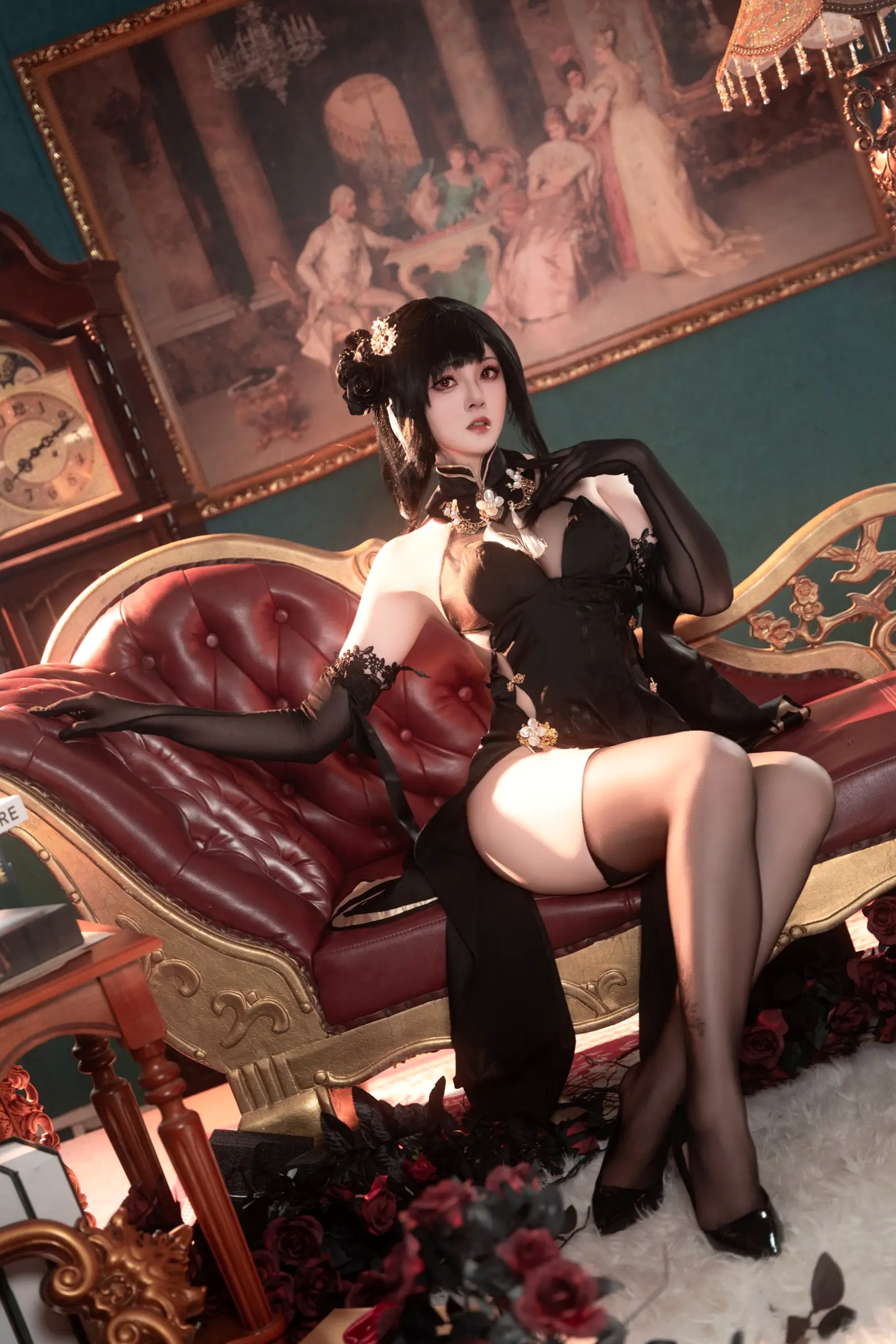 Gallery - Natsuko夏夏子 - 碧蓝航线镇海旗袍角色扮演，极致诱惑私房照写真 [76P]角色扮演性感旗袍私房照黑丝 女神私房照_秀色女神 - image 10