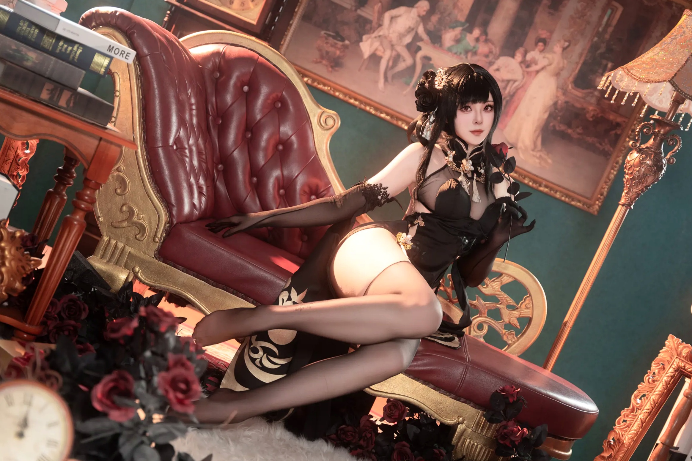 Gallery - Natsuko夏夏子 - 碧蓝航线镇海旗袍角色扮演，极致诱惑私房照写真 [76P]角色扮演性感旗袍私房照黑丝 女神私房照_秀色女神 - image 14