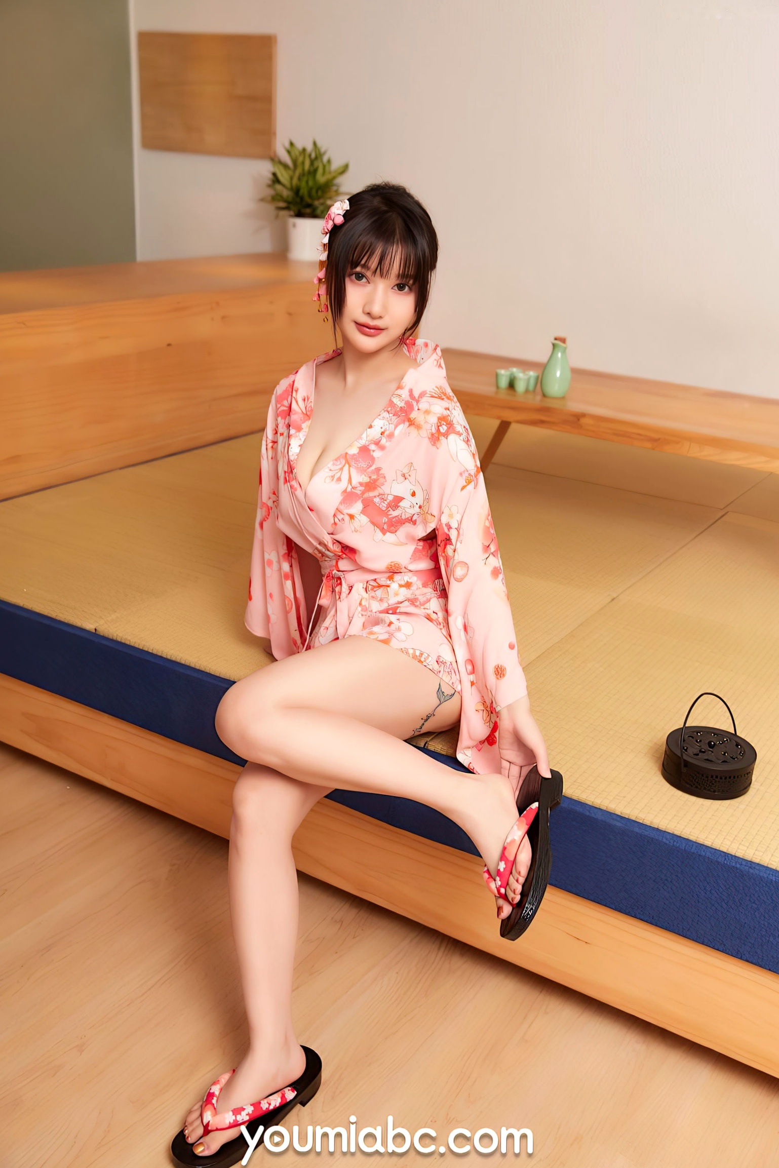 Gallery - YouMi尤蜜 尹兒《居酒屋的快乐》日系和服私房写真，白嫩诱惑与清纯风情的完美结合尤蜜荟 - Chiness Model 和服诱惑白嫩私房照日本 女神私房照_秀色女神 - image 3