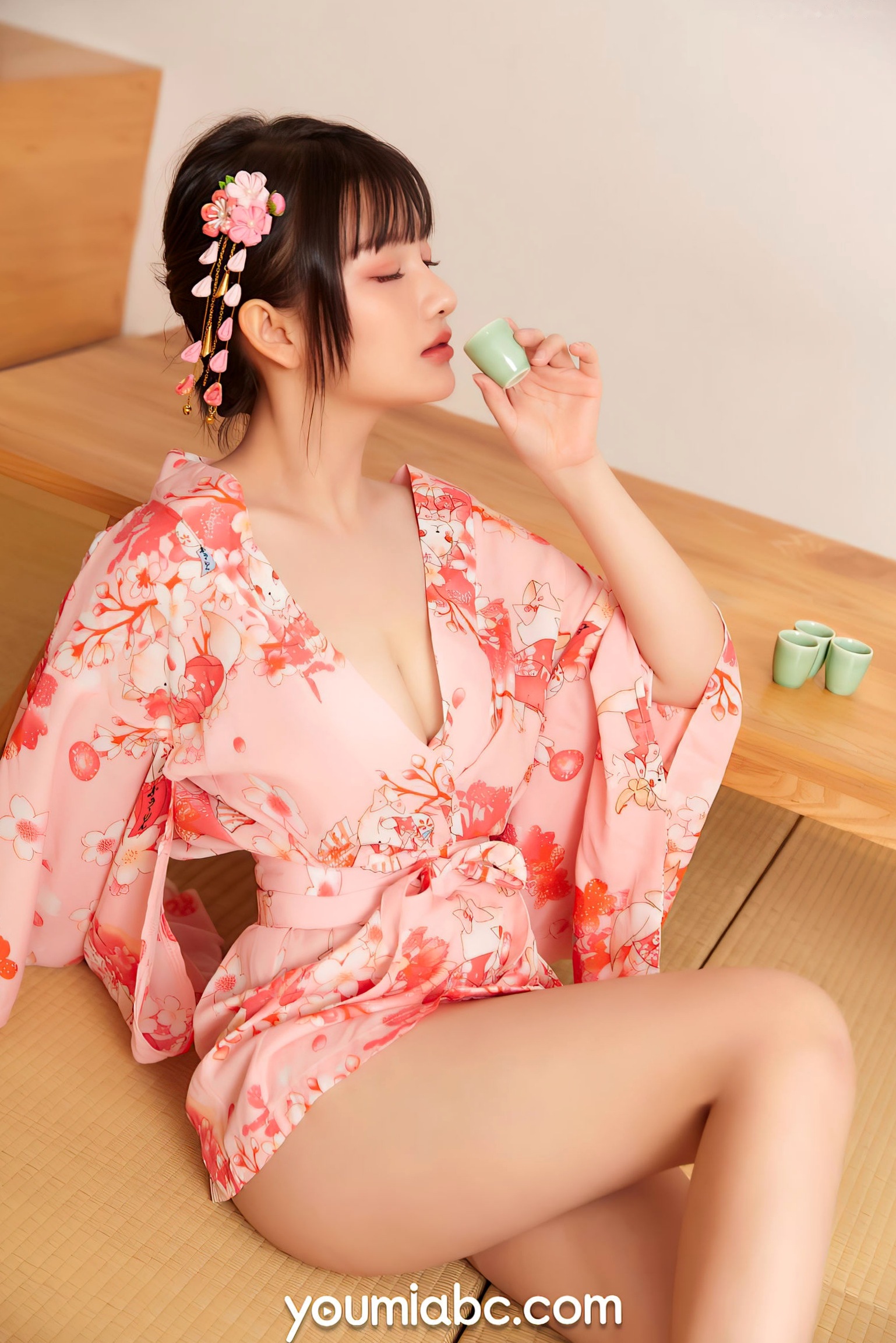 Gallery - YouMi尤蜜 尹兒《居酒屋的快乐》日系和服私房写真，白嫩诱惑与清纯风情的完美结合尤蜜荟 - Chiness Model 和服诱惑白嫩私房照日本 女神私房照_秀色女神 - image 6