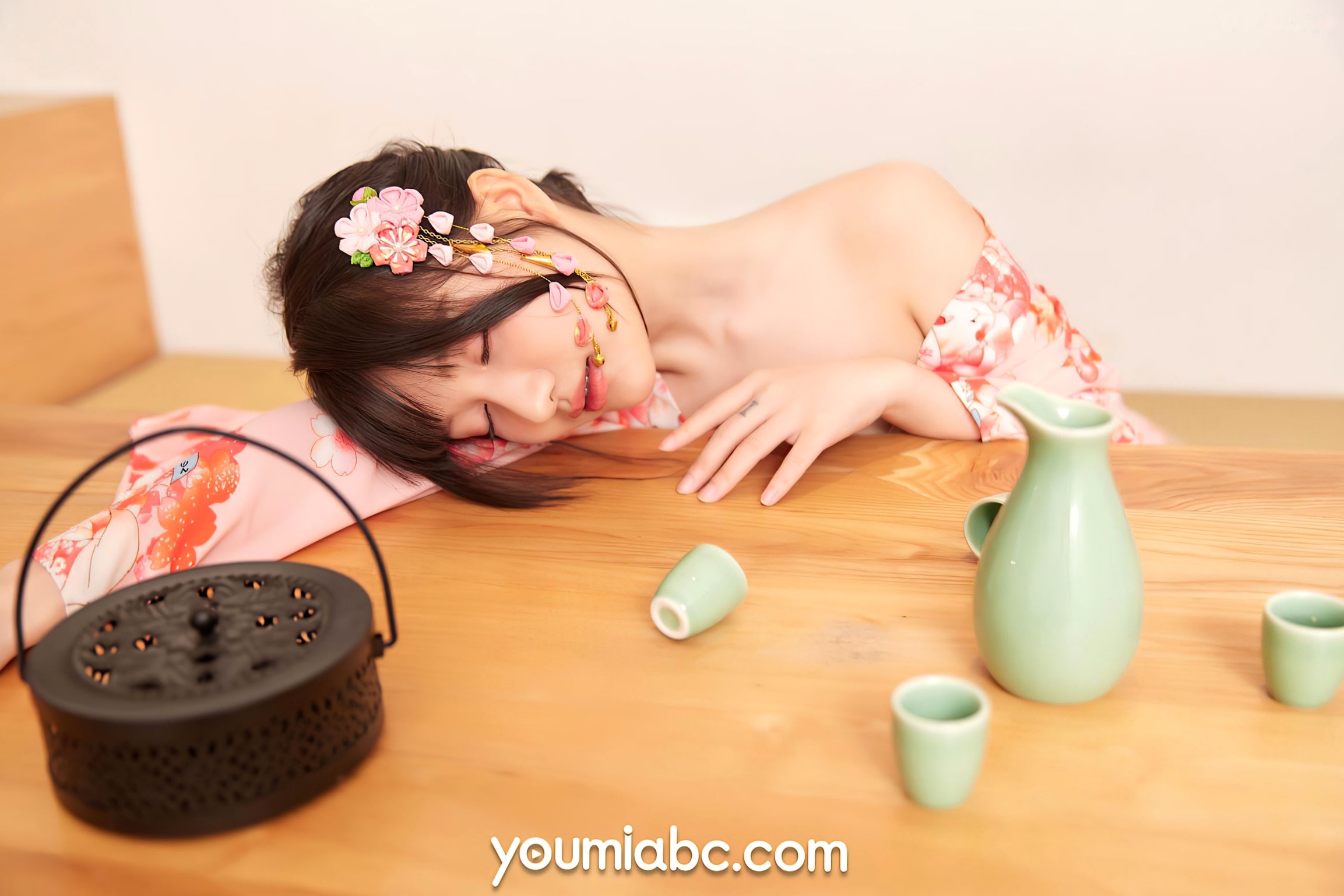 Gallery - YouMi尤蜜 尹兒《居酒屋的快乐》日系和服私房写真，白嫩诱惑与清纯风情的完美结合尤蜜荟 - Chiness Model 和服诱惑白嫩私房照日本 女神私房照_秀色女神 - image 22