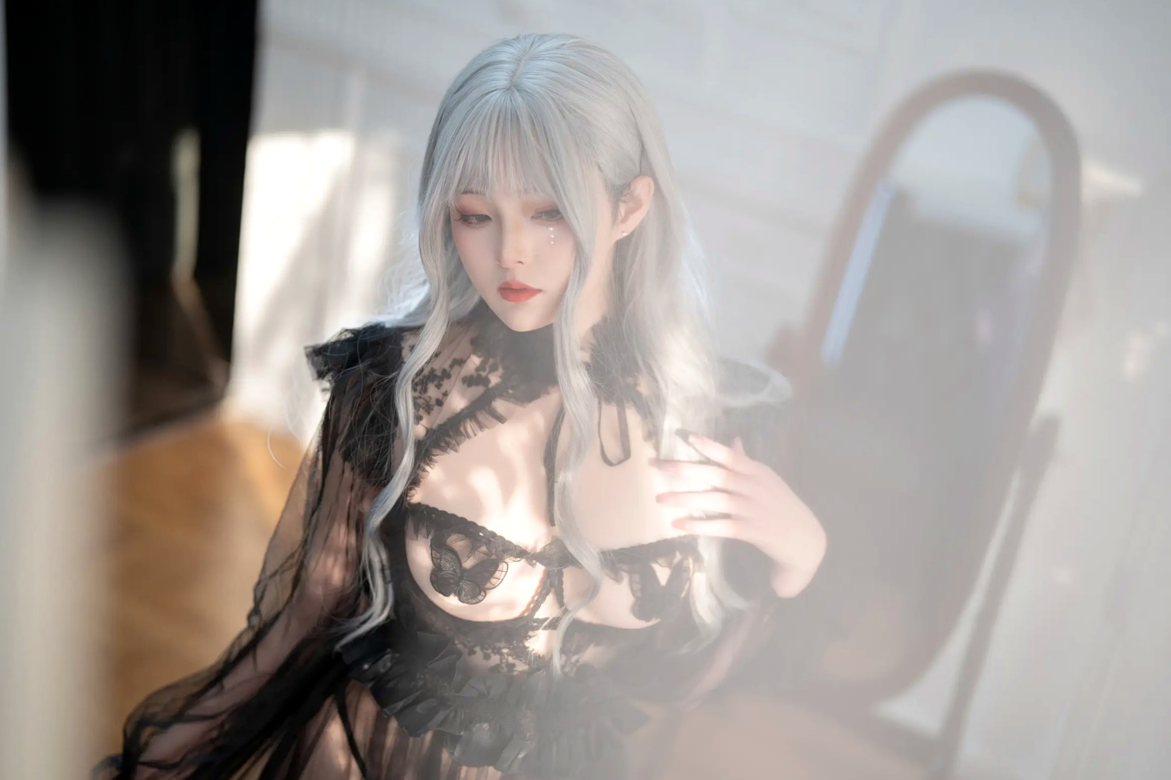 Gallery - Natsuko夏夏子 - Black Butterfly 黑色薄纱镂空极致诱惑私房写真 [62P]性感诱惑私房照冷艳 女神私房照_秀色女神 - image 2