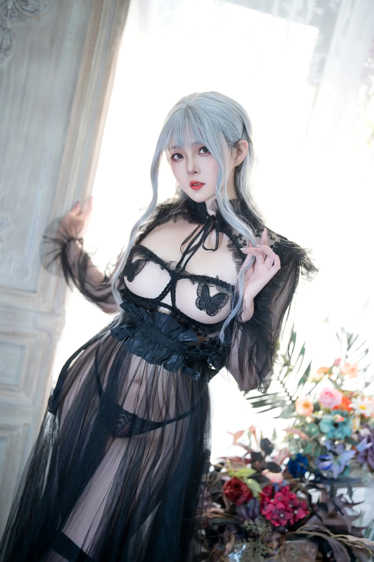 Gallery - Natsuko夏夏子 - Black Butterfly 黑色薄纱镂空极致诱惑私房写真 [62P]性感诱惑私房照冷艳 女神私房照_秀色女神 - image 60