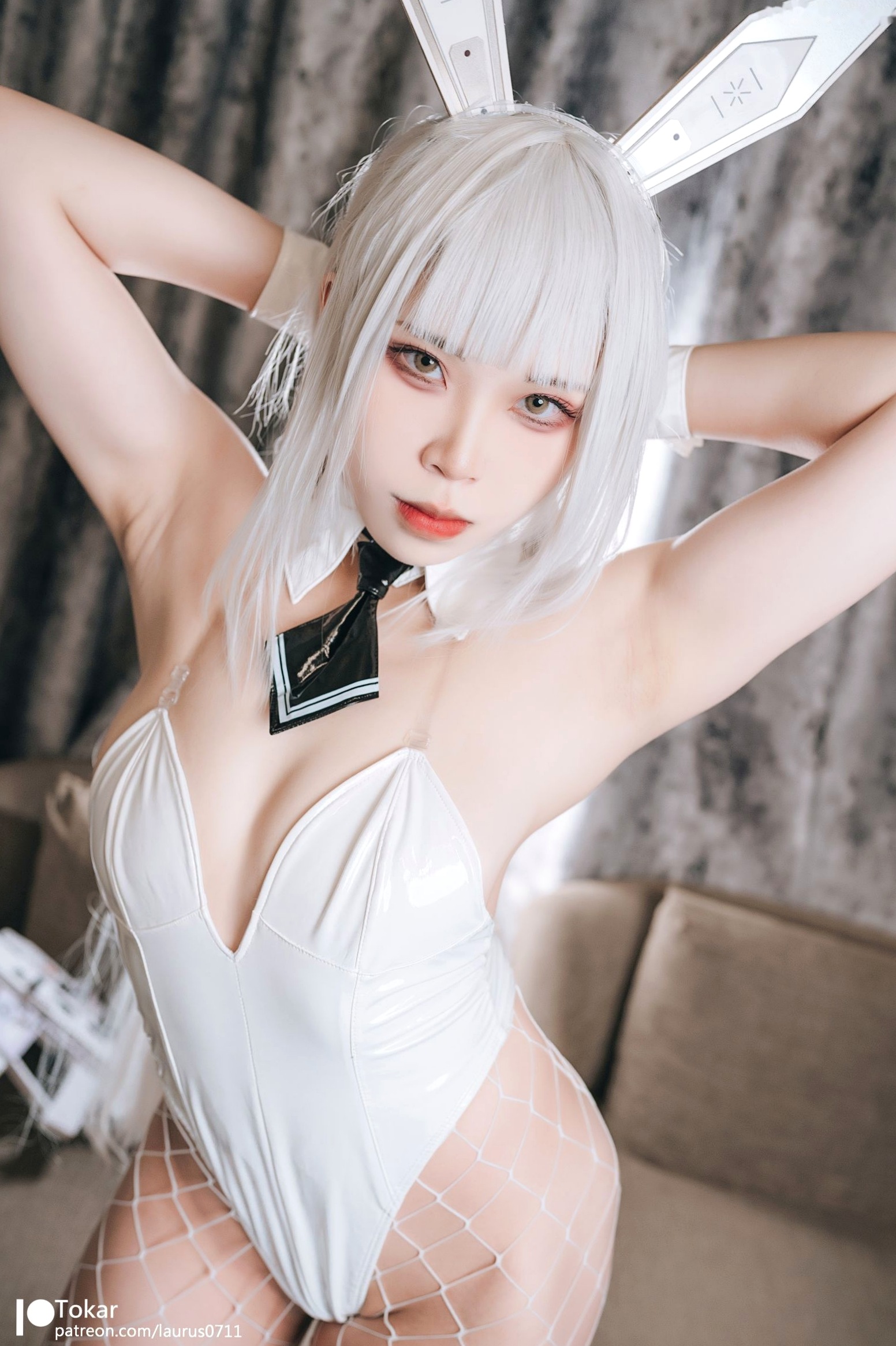 Gallery - Tokar浵卡-Blanc-布兰儿：高颜值二次元白色兔女郎角色扮演，极品肤质网格丝袜诱惑大尺度私房写真角色扮演诱惑大尺度冷艳丝袜 女神私房照_秀色女神 - image 3