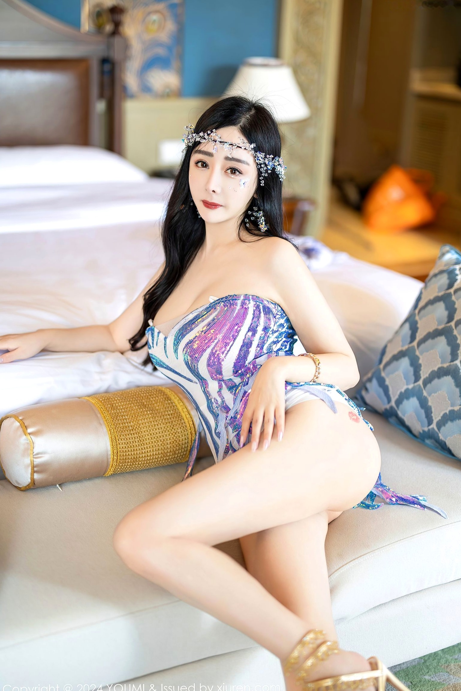 Gallery - YouMi尤蜜荟 - Chiness Model -1070-允爾-唯美私房写真，身穿紫色闪耀流苏裙，极品性感曲线展示，慵懒魅惑极致诱惑，高清视觉盛宴尤蜜荟 - Chiness Model 性感私房照诱惑极品 女神私房照_秀色女神 - image 12