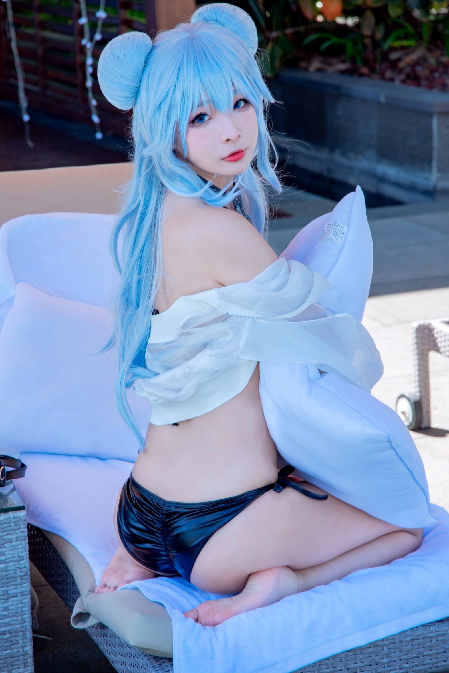 Gallery - Yuuhui玉汇-013-PA15，二次元蓝发动漫少女户外泳池比基尼写真，清凉夏日清新性感美少女精选泳池性感比基尼角色扮演尤物 女神私房照_秀色女神 - image 8