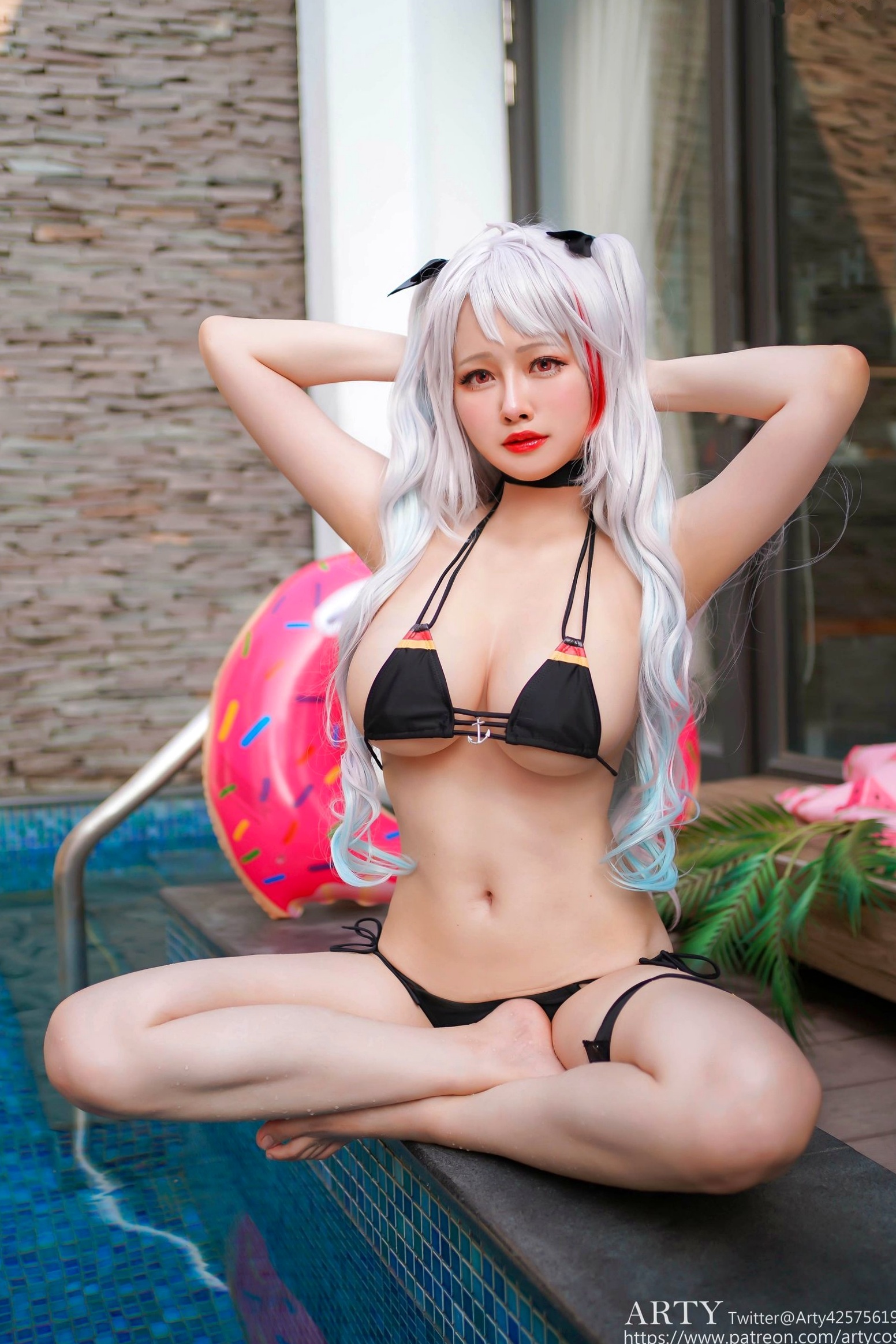 Gallery - Arty亚缇 - 碧蓝航线Prinz Eugen角色扮演，泳池湿身比基尼诱惑，性感傲人身材演绎极致夏日风情角色扮演性感比基尼湿身泳池 女神私房照_秀色女神 - image 6