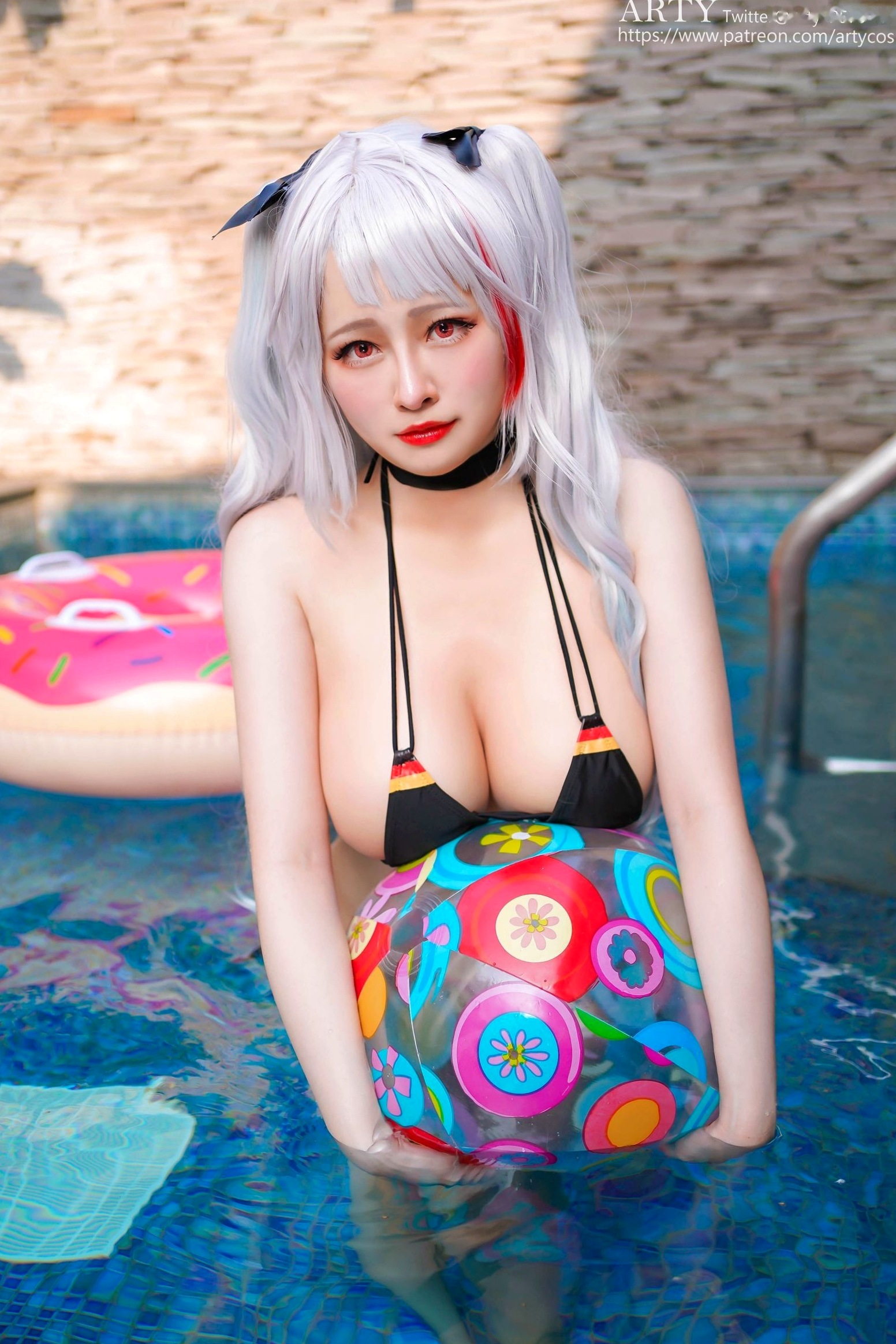 Gallery - Arty亚缇 - 碧蓝航线Prinz Eugen角色扮演，泳池湿身比基尼诱惑，性感傲人身材演绎极致夏日风情角色扮演性感比基尼湿身泳池 女神私房照_秀色女神 - image 16