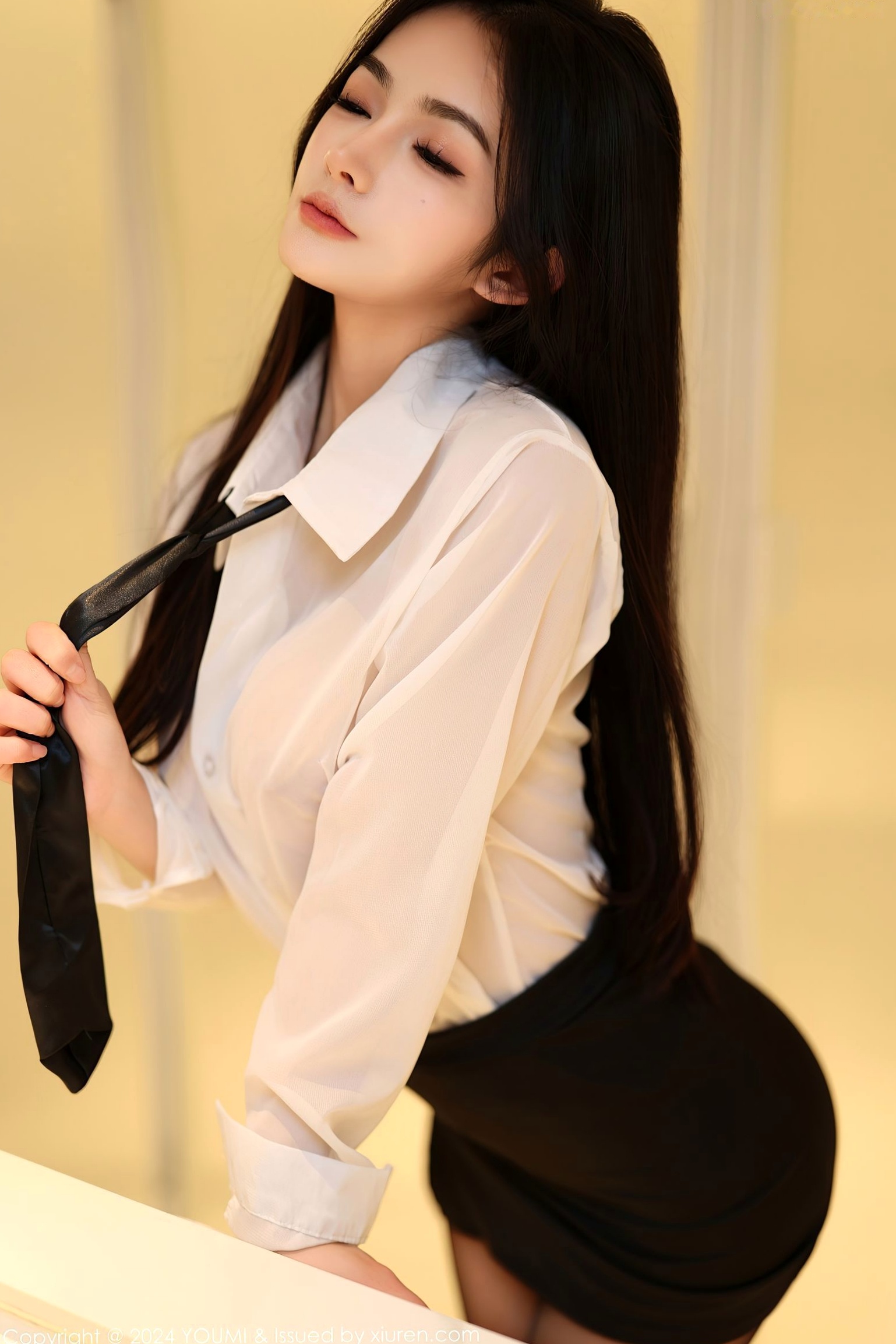 Gallery - YouMi尤蜜荟 - Chiness Model -1050-谭小灵：浴室湿身诱惑，OL白衬衫与黑丝美腿的极致碰撞，尽显御姐魅力与曼妙身材尤蜜荟 - Chiness Model 黑丝浴室湿身诱惑 女神私房照_秀色女神 - image 3