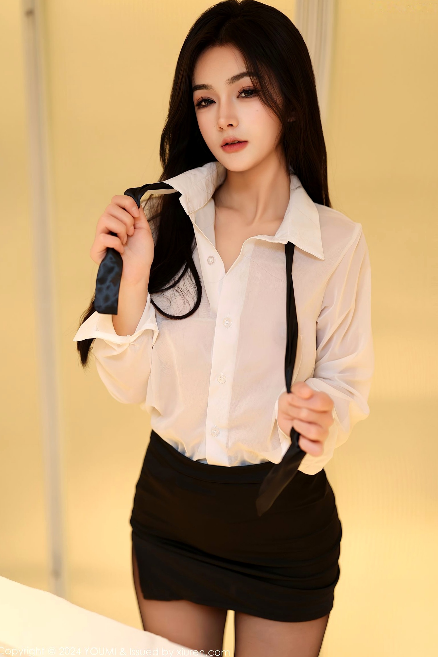 Gallery - YouMi尤蜜荟 - Chiness Model -1050-谭小灵：浴室湿身诱惑，OL白衬衫与黑丝美腿的极致碰撞，尽显御姐魅力与曼妙身材尤蜜荟 - Chiness Model 黑丝浴室湿身诱惑 女神私房照_秀色女神 - image 4