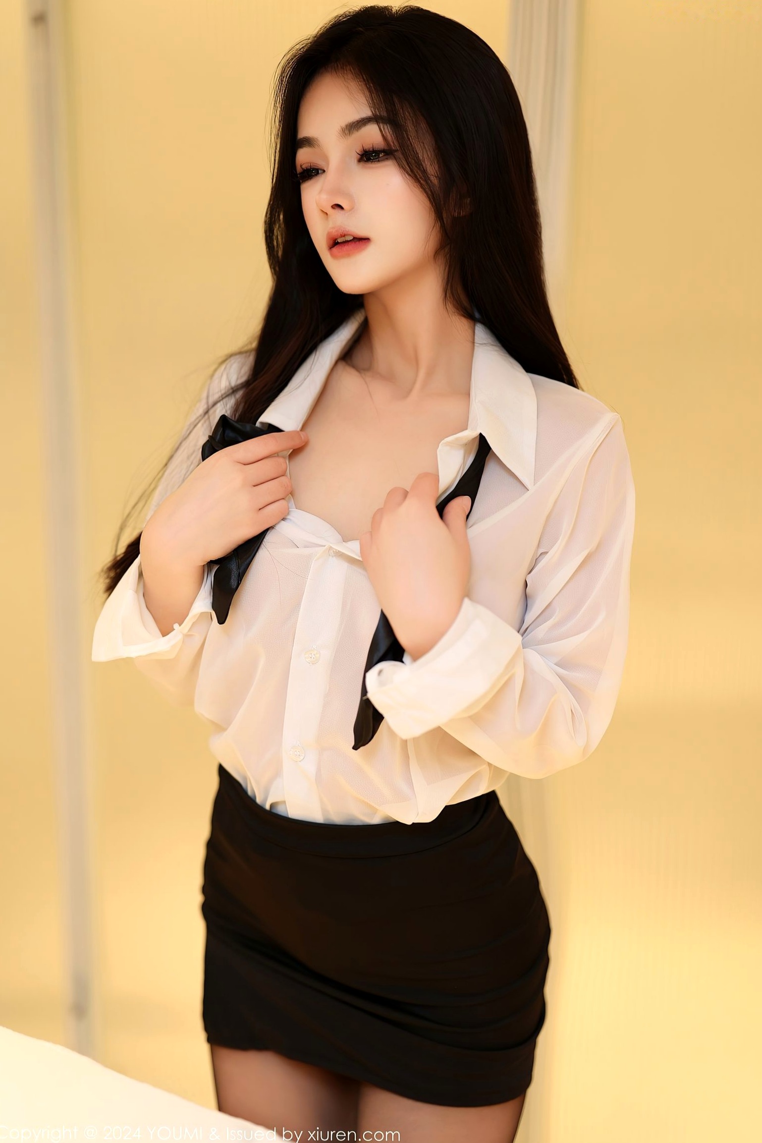 Gallery - YouMi尤蜜荟 - Chiness Model -1050-谭小灵：浴室湿身诱惑，OL白衬衫与黑丝美腿的极致碰撞，尽显御姐魅力与曼妙身材尤蜜荟 - Chiness Model 黑丝浴室湿身诱惑 女神私房照_秀色女神 - image 5