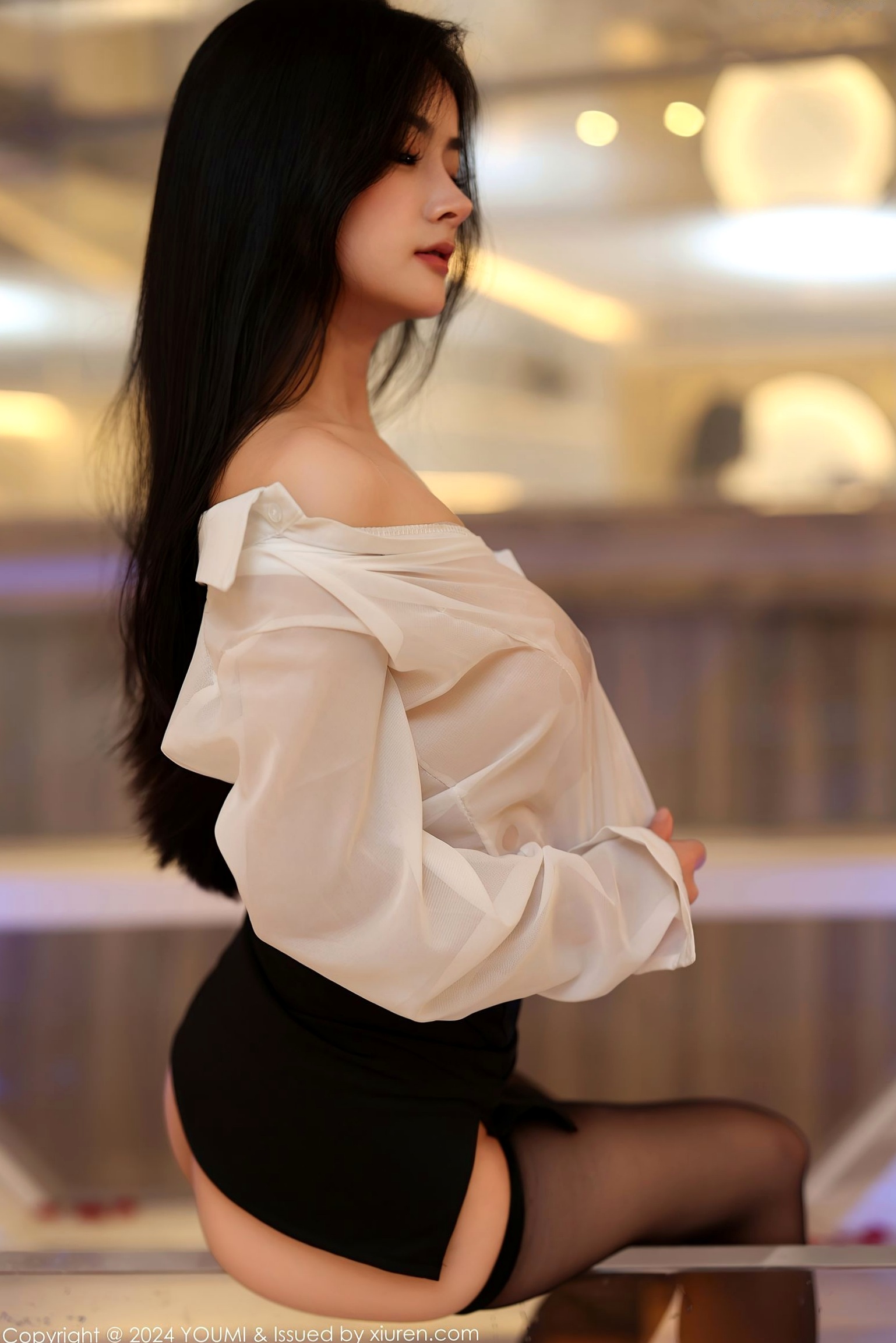 Gallery - YouMi尤蜜荟 - Chiness Model -1050-谭小灵：浴室湿身诱惑，OL白衬衫与黑丝美腿的极致碰撞，尽显御姐魅力与曼妙身材尤蜜荟 - Chiness Model 黑丝浴室湿身诱惑 女神私房照_秀色女神 - image 46