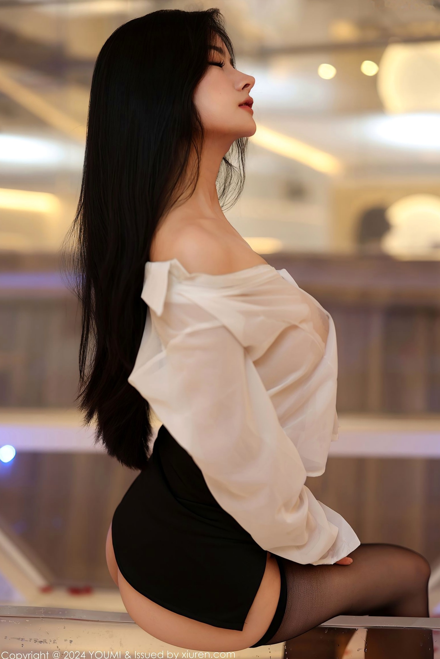 Gallery - YouMi尤蜜荟 - Chiness Model -1050-谭小灵：浴室湿身诱惑，OL白衬衫与黑丝美腿的极致碰撞，尽显御姐魅力与曼妙身材尤蜜荟 - Chiness Model 黑丝浴室湿身诱惑 女神私房照_秀色女神 - image 48