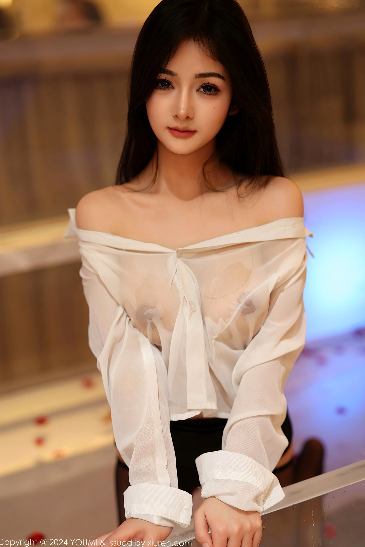 Gallery - YouMi尤蜜荟 - Chiness Model -1050-谭小灵：浴室湿身诱惑，OL白衬衫与黑丝美腿的极致碰撞，尽显御姐魅力与曼妙身材尤蜜荟 - Chiness Model 黑丝浴室湿身诱惑 女神私房照_秀色女神 - image 52
