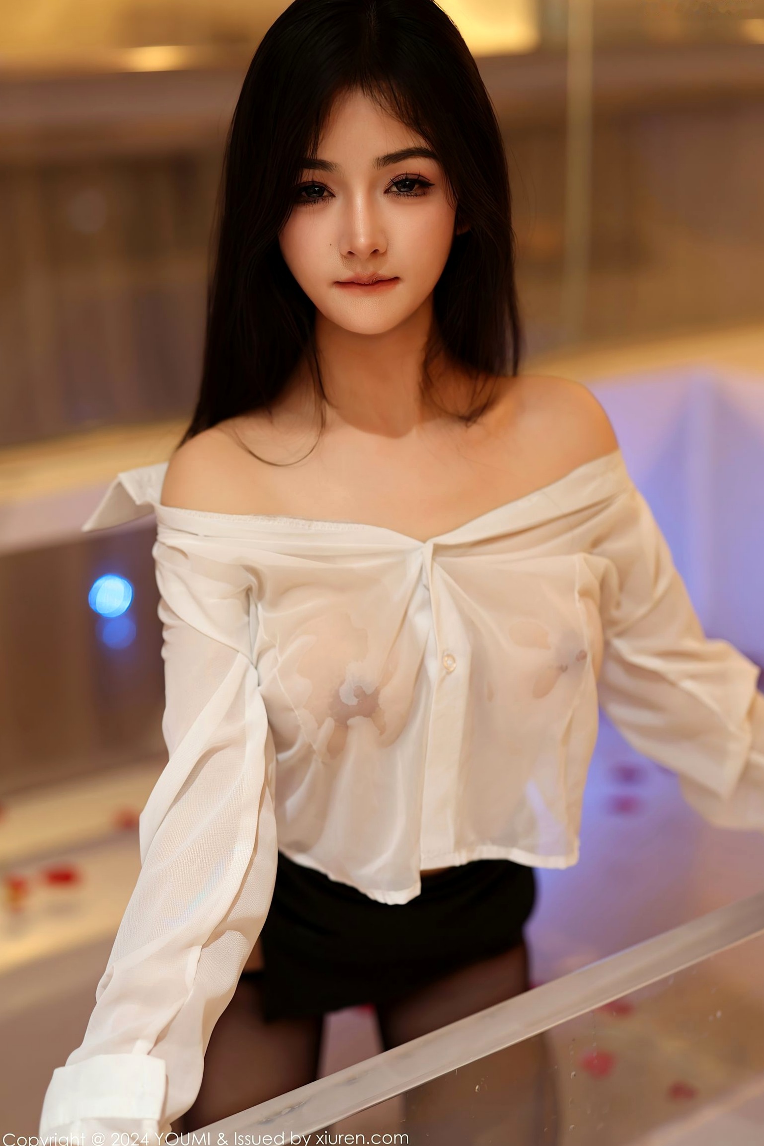 Gallery - YouMi尤蜜荟 - Chiness Model -1050-谭小灵：浴室湿身诱惑，OL白衬衫与黑丝美腿的极致碰撞，尽显御姐魅力与曼妙身材尤蜜荟 - Chiness Model 黑丝浴室湿身诱惑 女神私房照_秀色女神 - image 53
