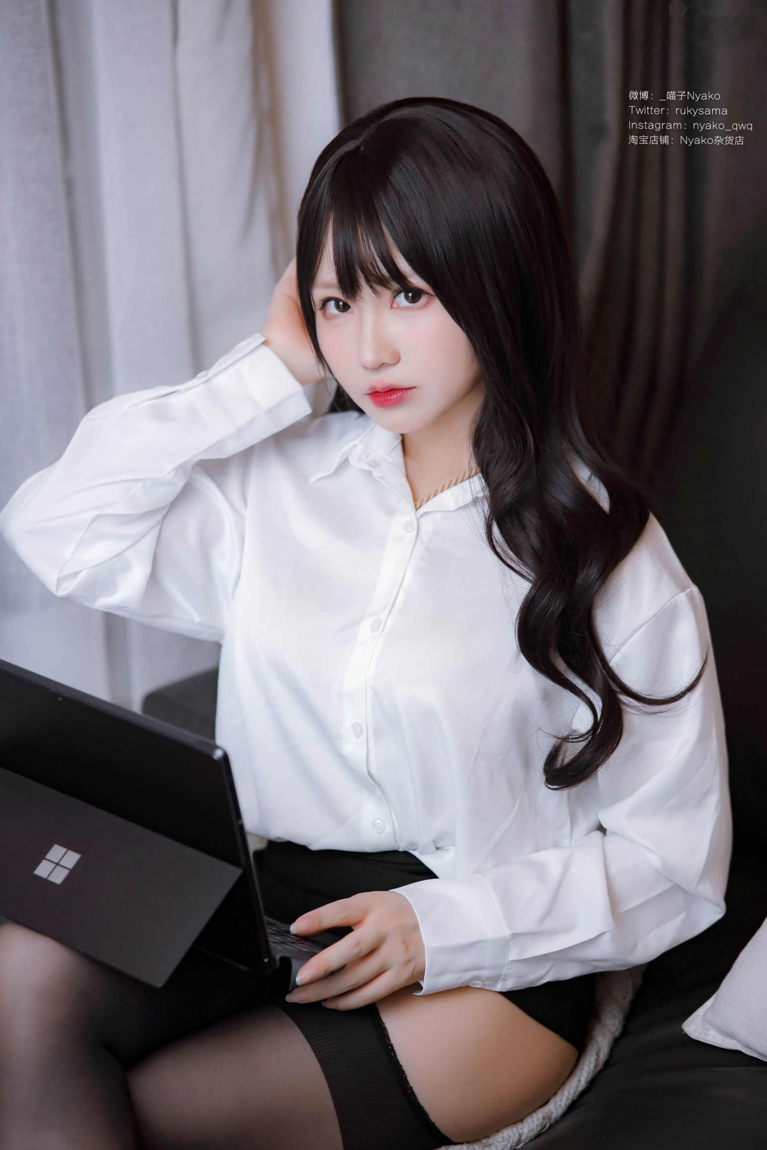 Gallery - Nyako喵子-危险的邻家女士OL，职场装扮下的绳艺诱惑，办公室OL制服写真制服诱惑黑丝大尺度 女神私房照_秀色女神 - image 1