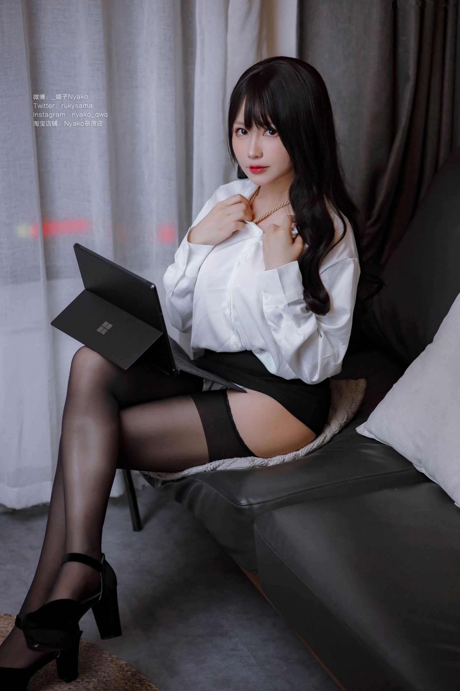 Gallery - Nyako喵子-危险的邻家女士OL，职场装扮下的绳艺诱惑，办公室OL制服写真制服诱惑黑丝大尺度 女神私房照_秀色女神 - image 2